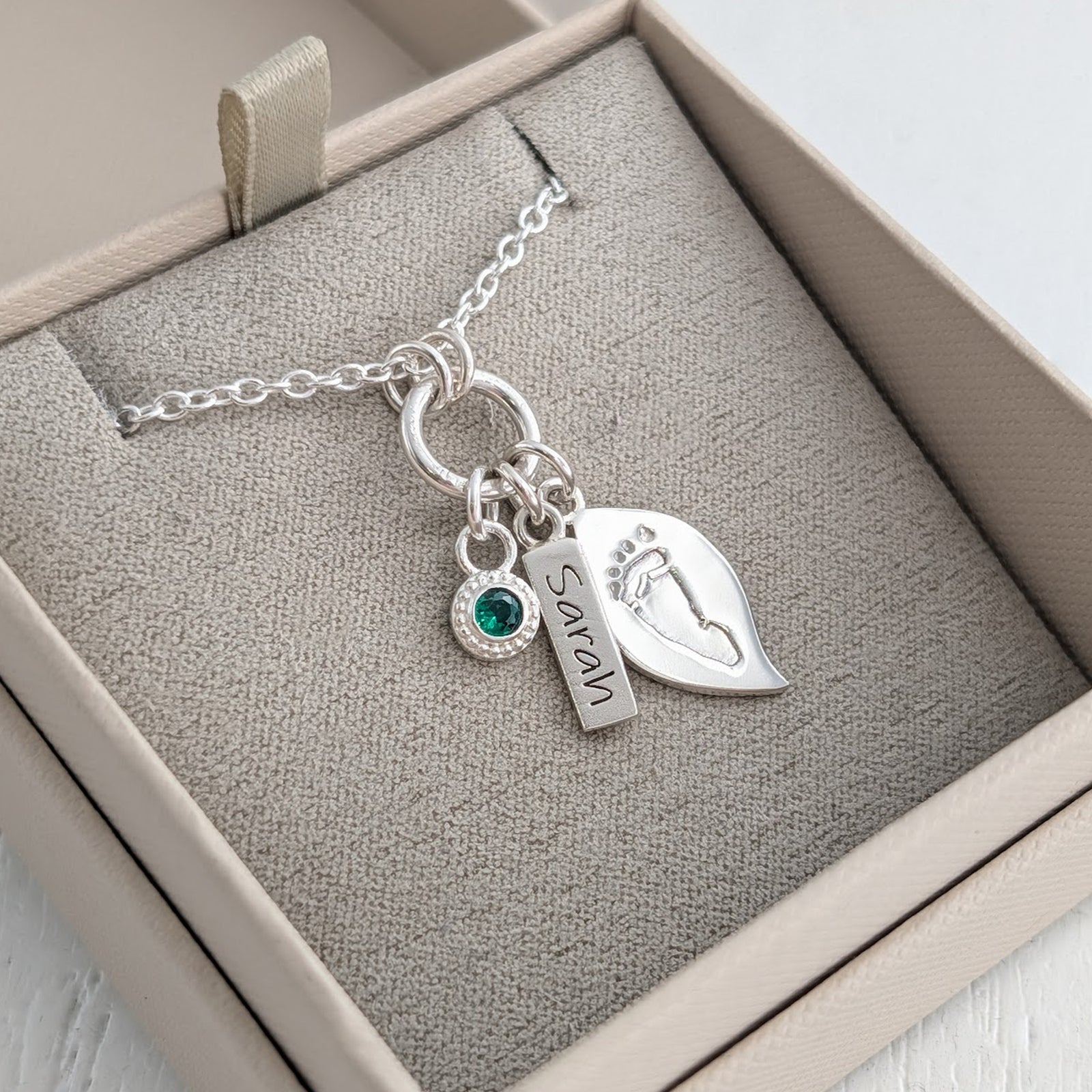 Baby Handprint and Footprint Keepsake Jewellery - handmade in sterling silver in the UK