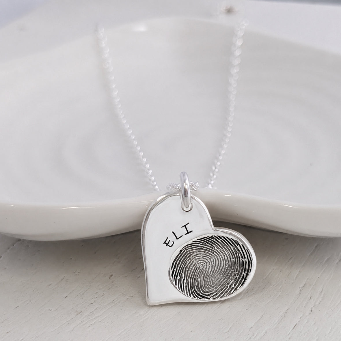 FINGERPRINT IMPRESSION HEART PENDANT