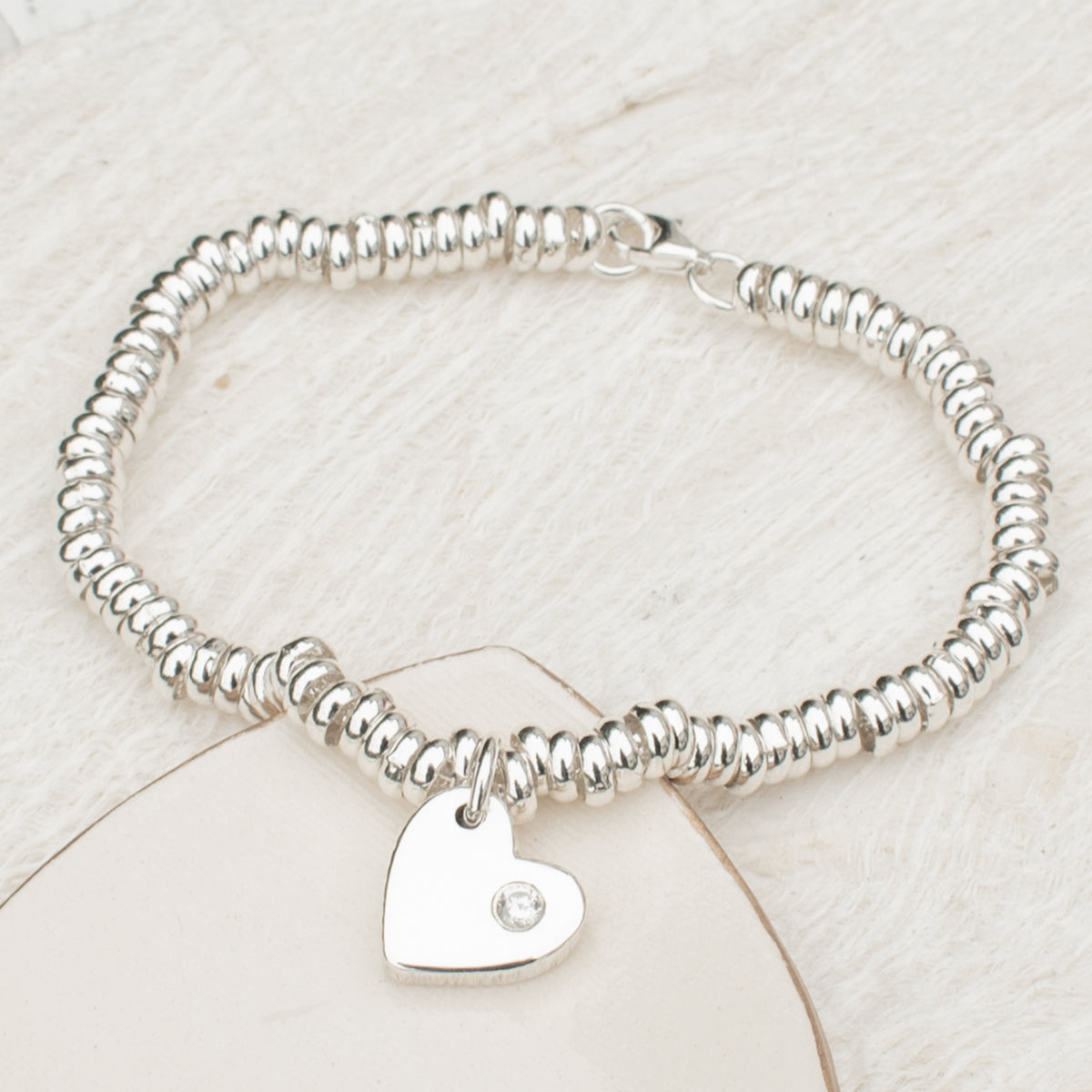 GEMSTONE HEART MEMORIAL ASHES SWEETIE  BRACELET