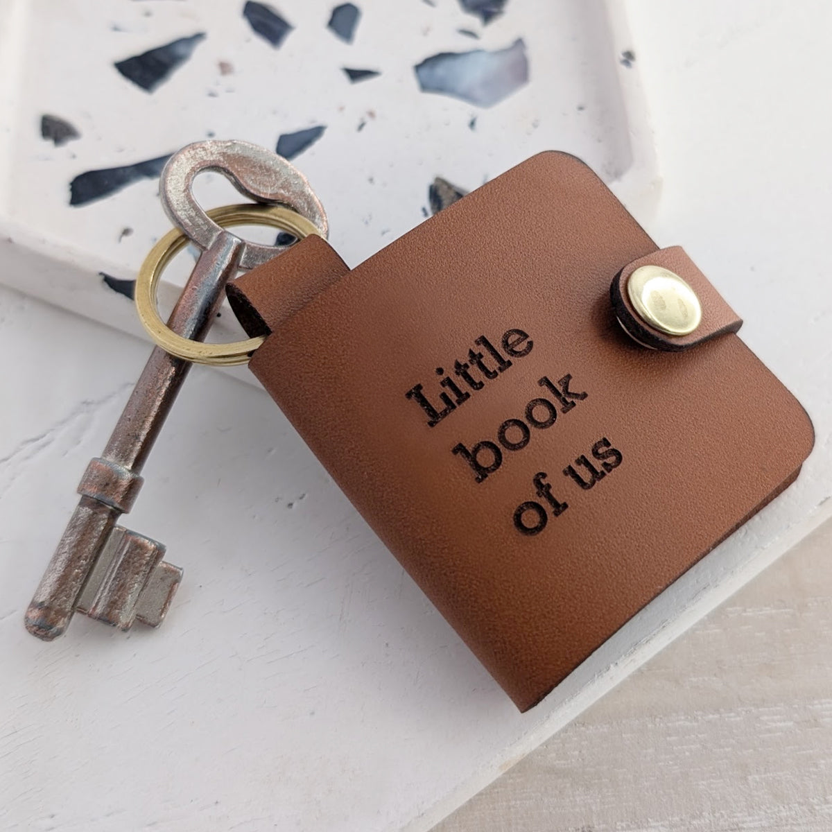 Personalised Photo Book Leather Keyring