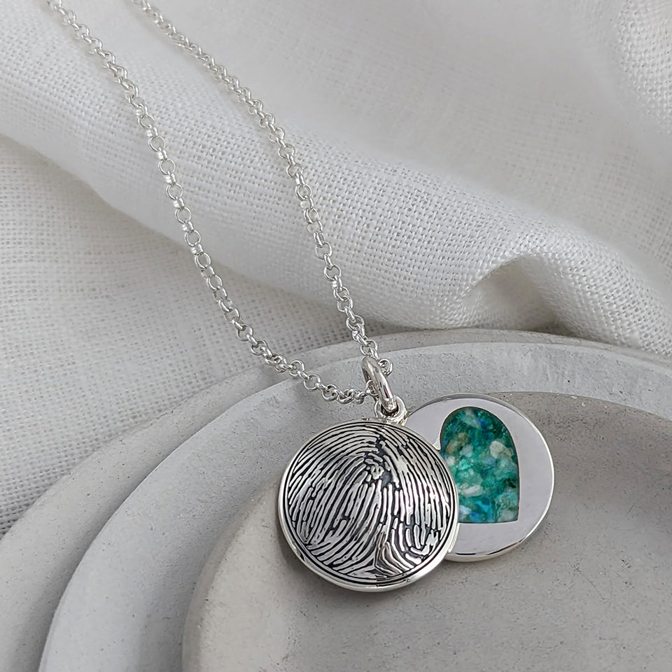 Cremation Ashes Memorial Jewellery | Fingerprint Ashes Necklace