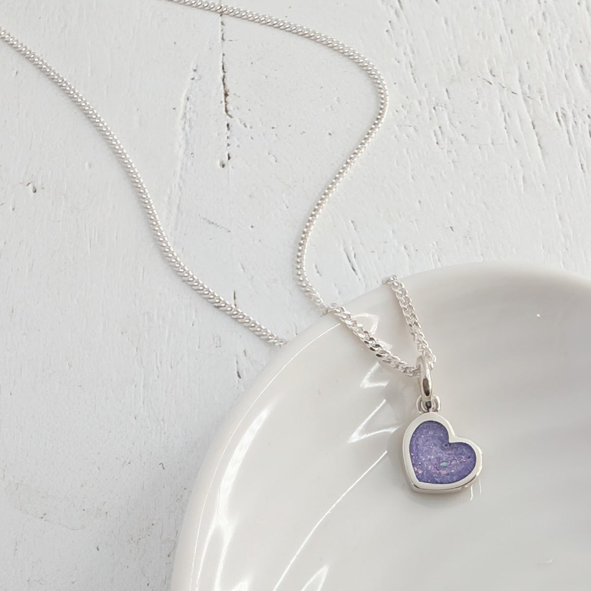 Memorial ashes heart charm or necklace