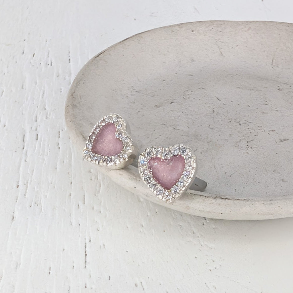 MEMORIAL ASHES HALO HEART STUD EARRINGS