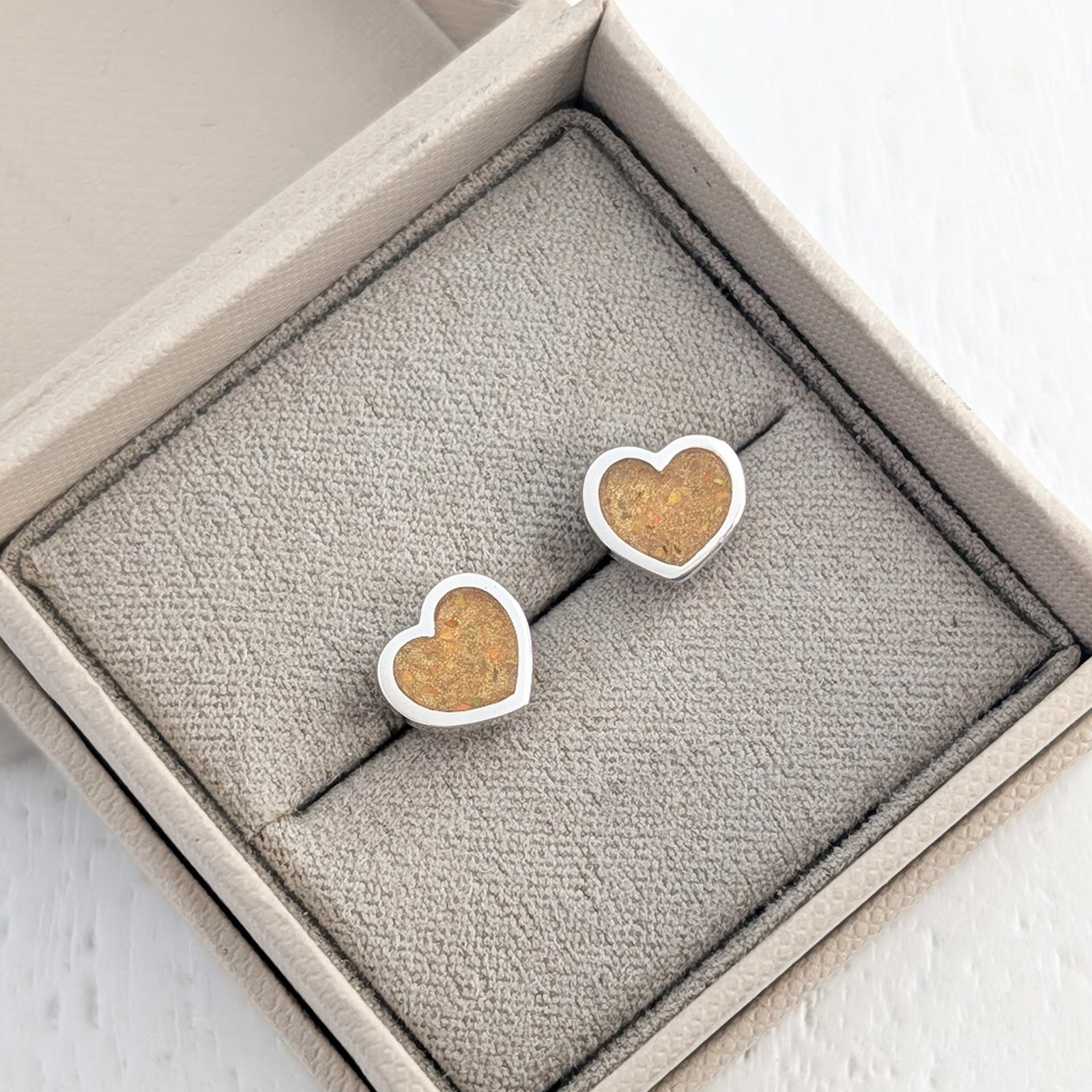 Handmade memorial ashes earrings