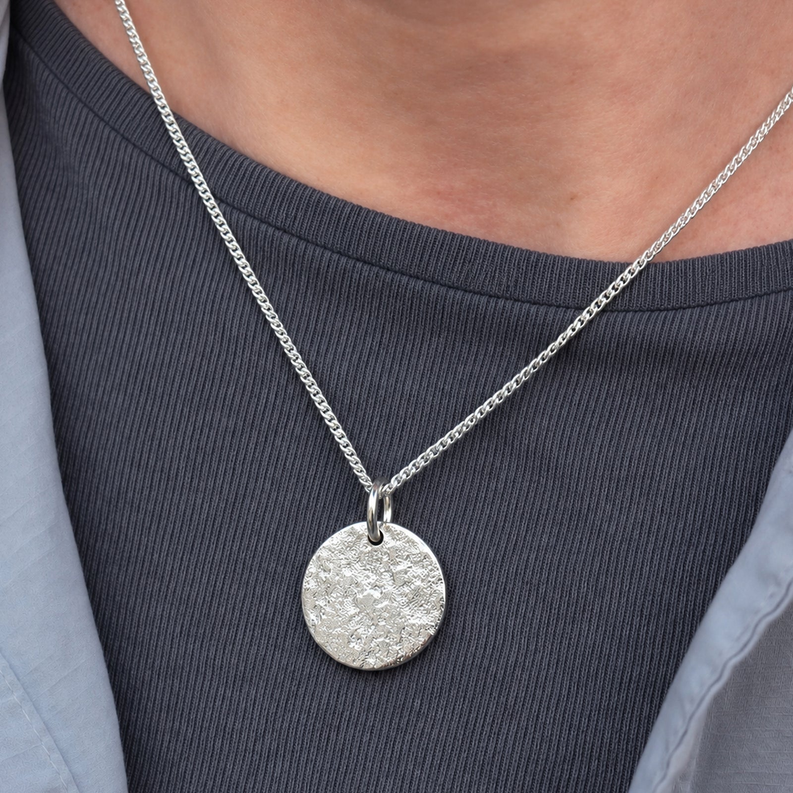 Memorial Ashes Disc Necklace for Him or for Her