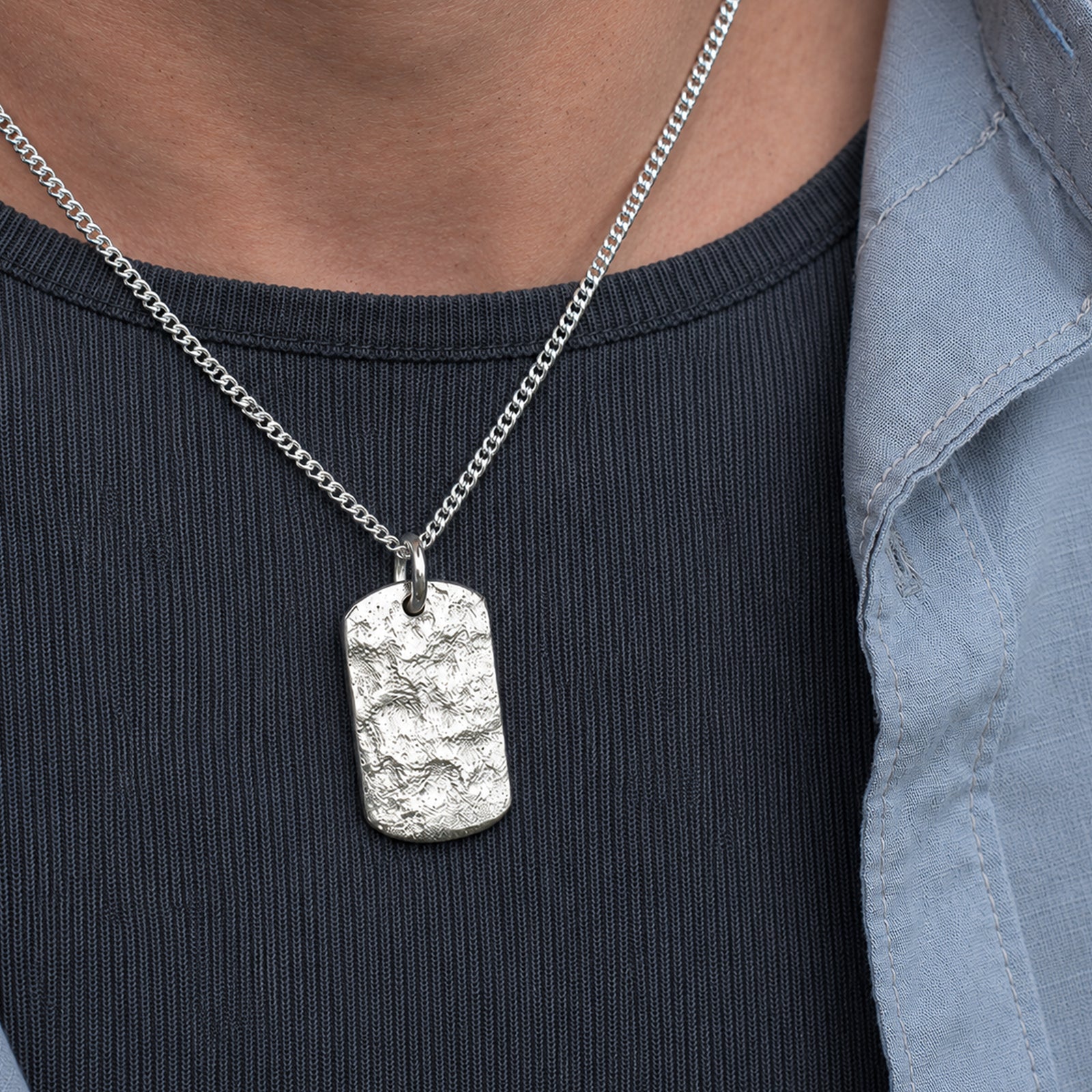 Memorial Ashes Jewellery for Him | Dog Tag Necklace