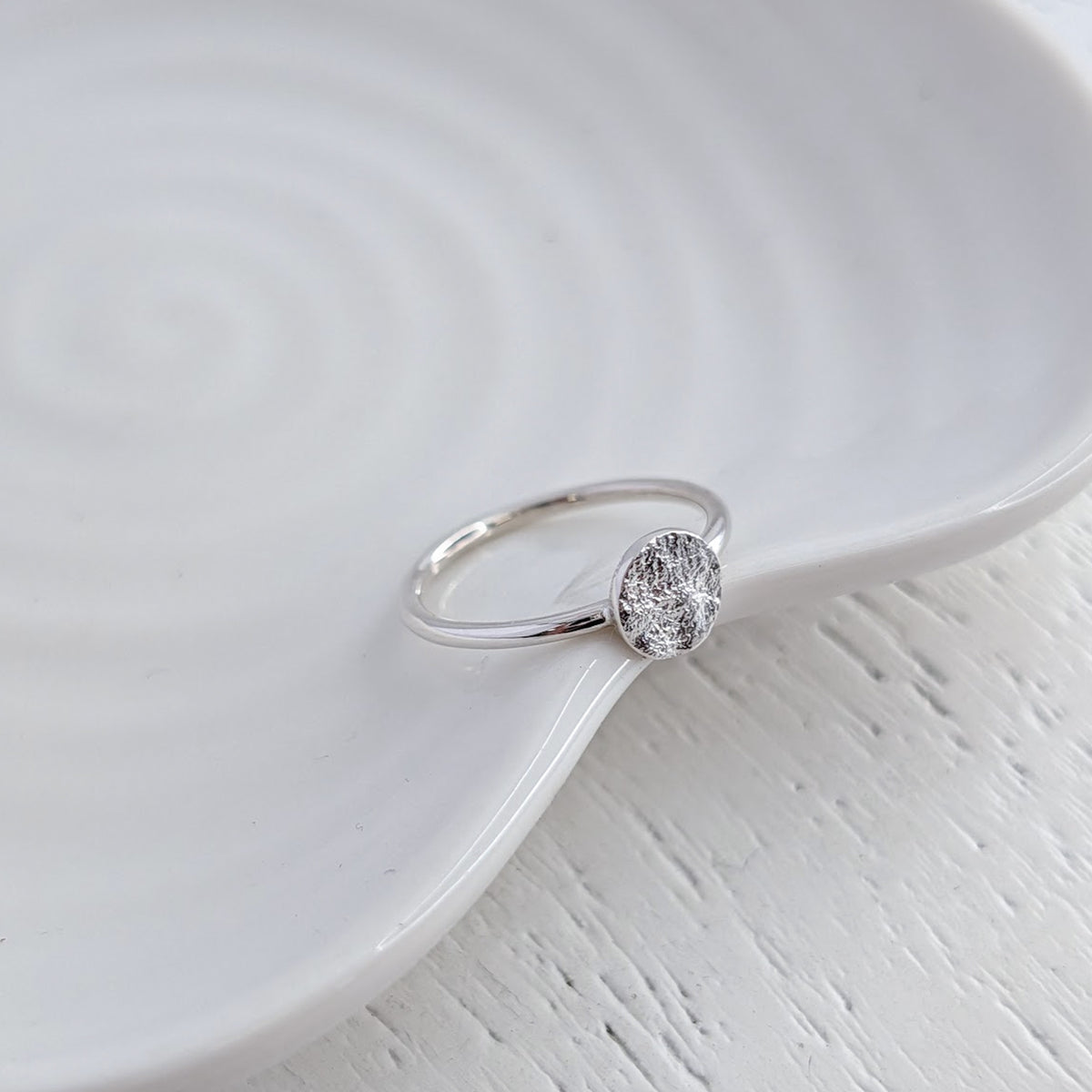 Memorial Ring made with rolled cremation ashes