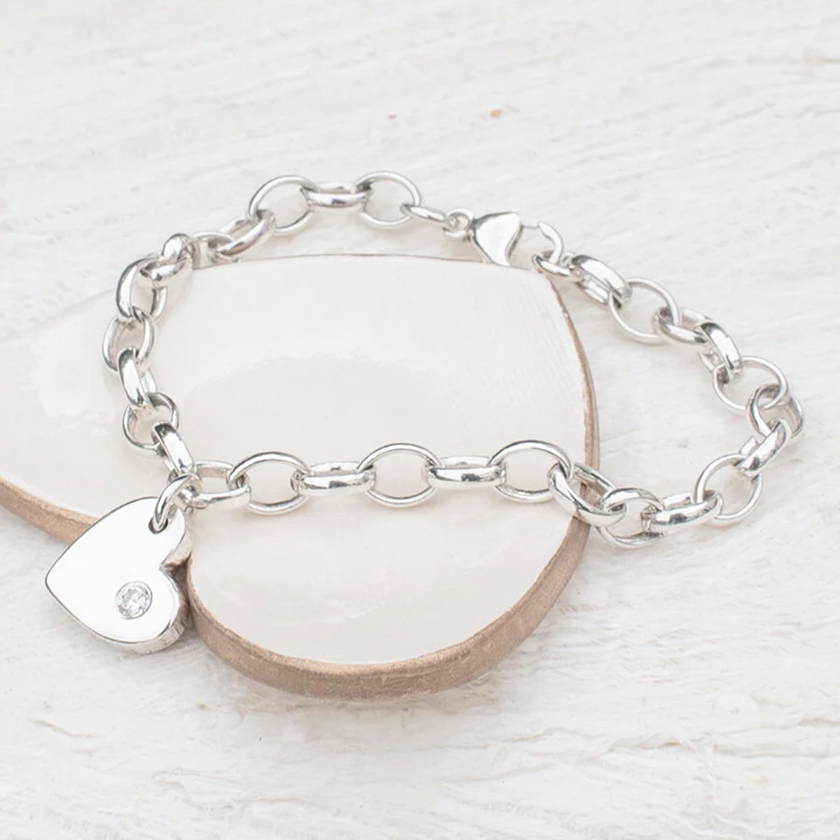 Cremation Ashes Memorial Jewellery | Gemstone Heart Ashes Charm Bracelet