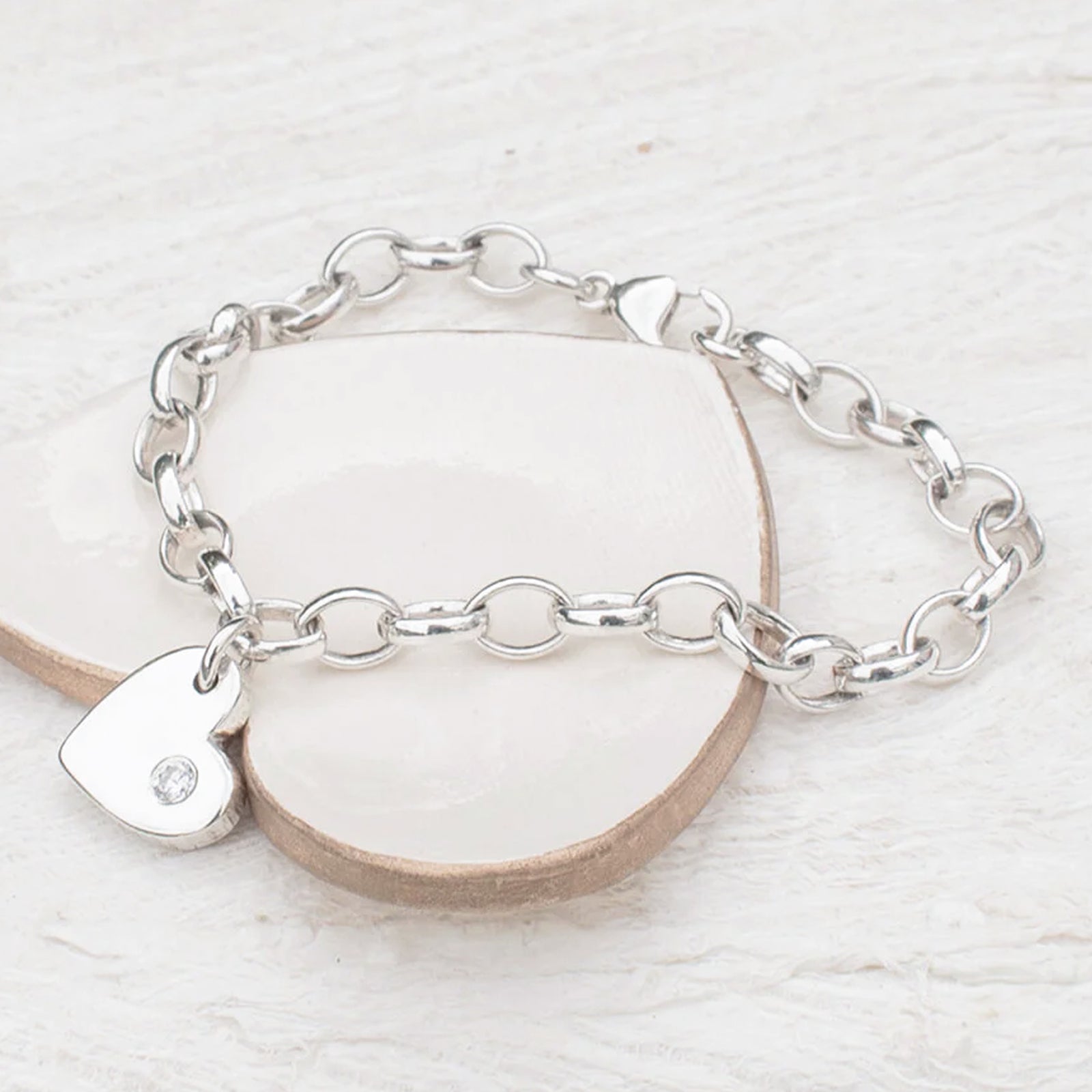 Cremation Ashes Memorial Jewellery | Gemstone Heart Ashes Charm Bracelet