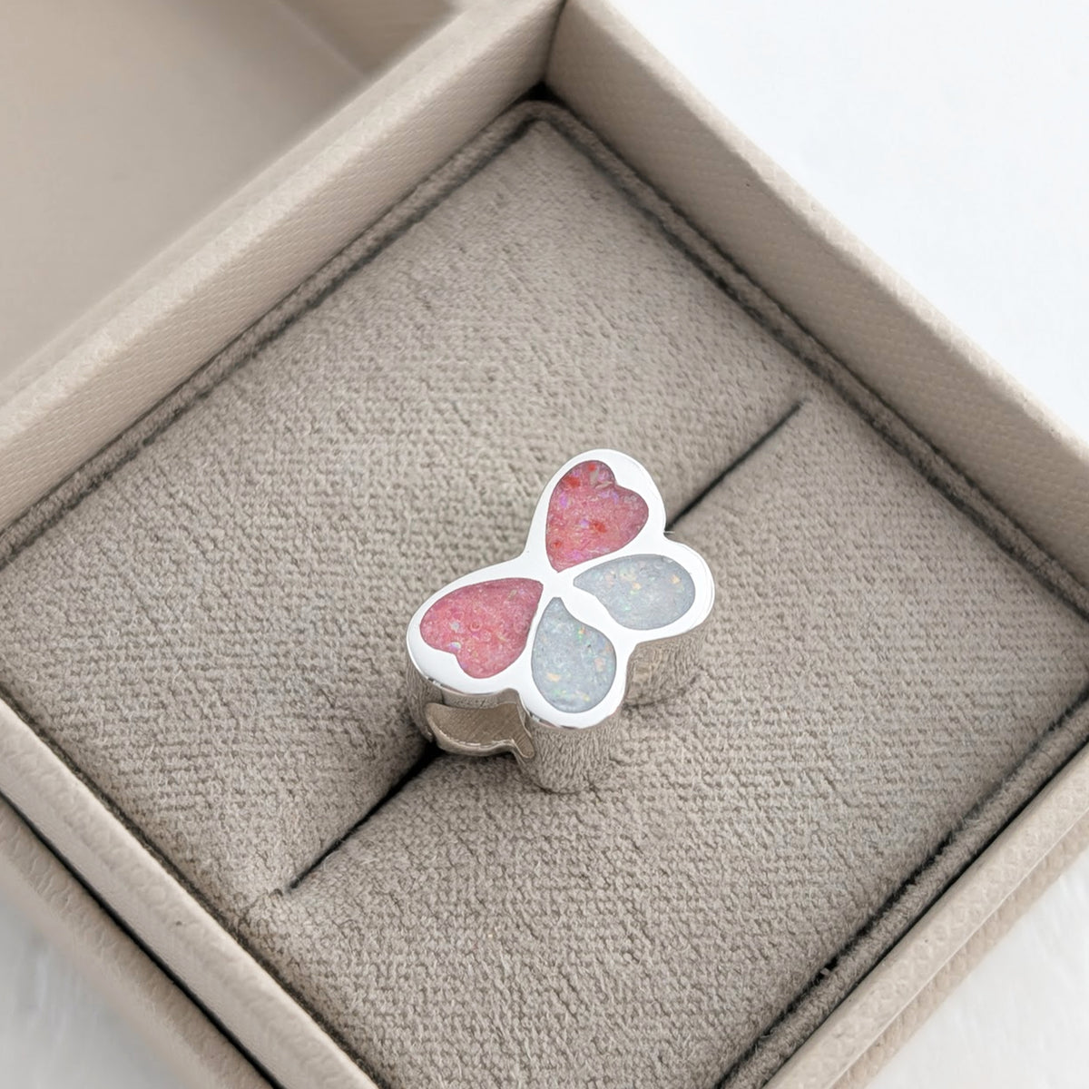 Silver Butterfly Memorial Charm Bead