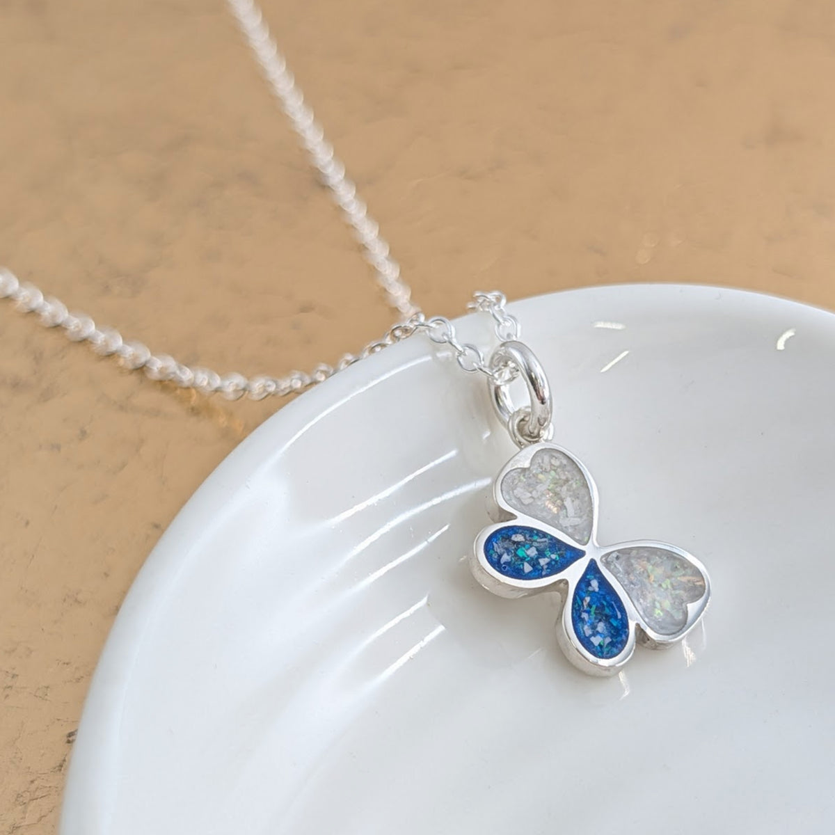 Butterfly Memorial Ashes Charm in Silver or Gold