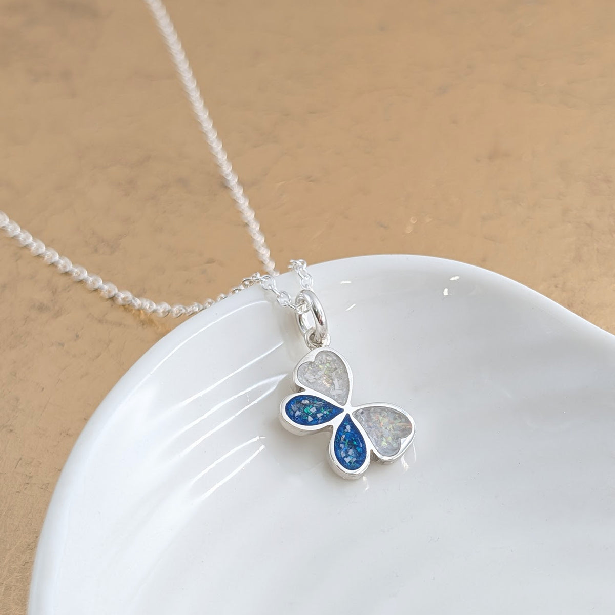 Memorial Jewellery - butterfly charm with cremation ashes