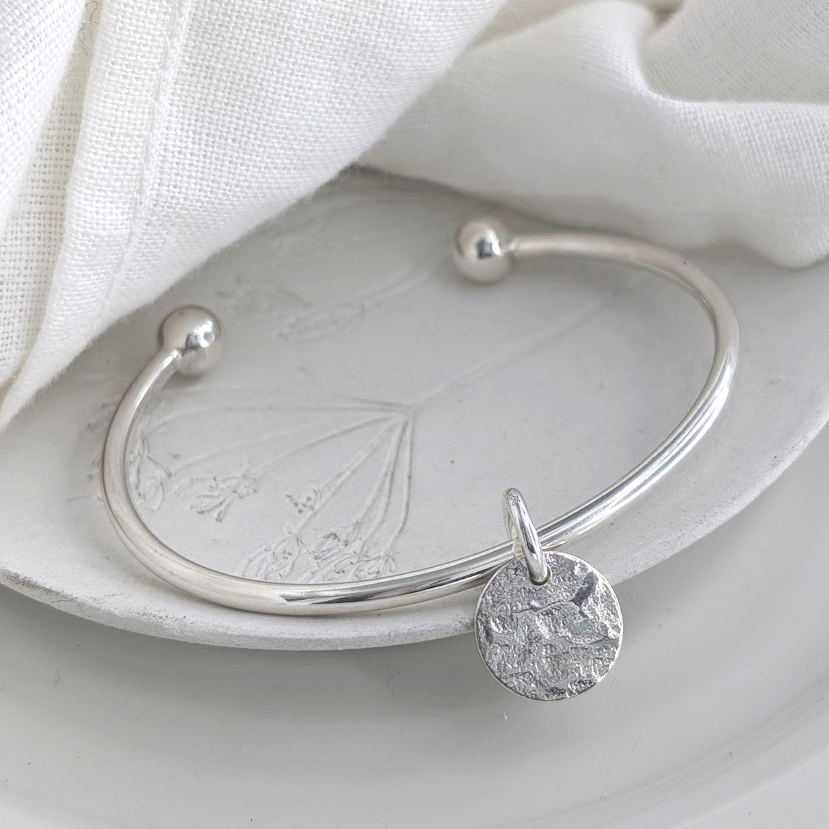 Memorial Ashes Charm Torque Bracelet