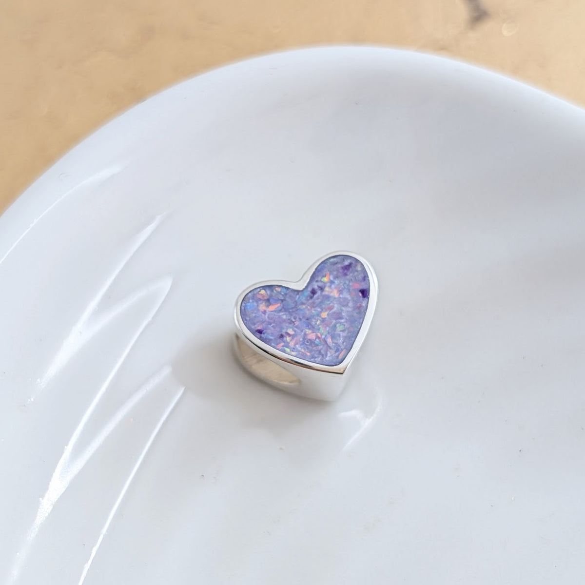 Memorial Ashes Heart Charm Bead