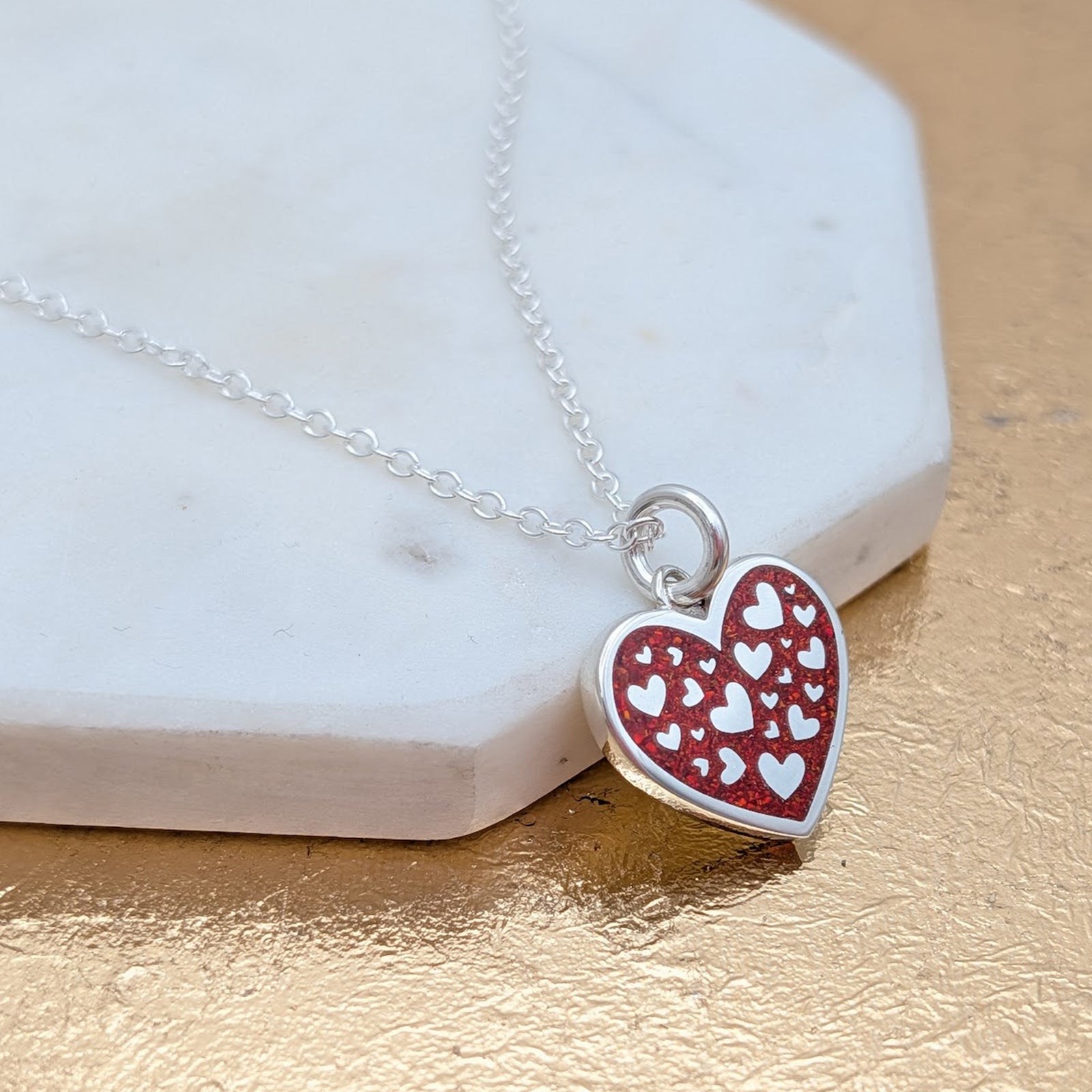 Memorial Ashes Heart Full of Love Necklace