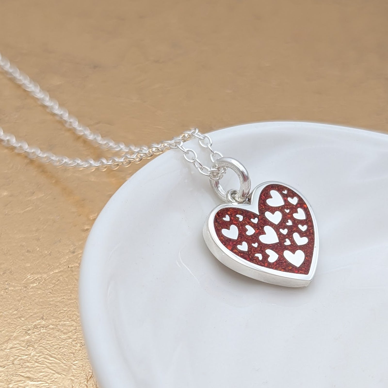 Memorial Ashes Heart Full of Love Necklace