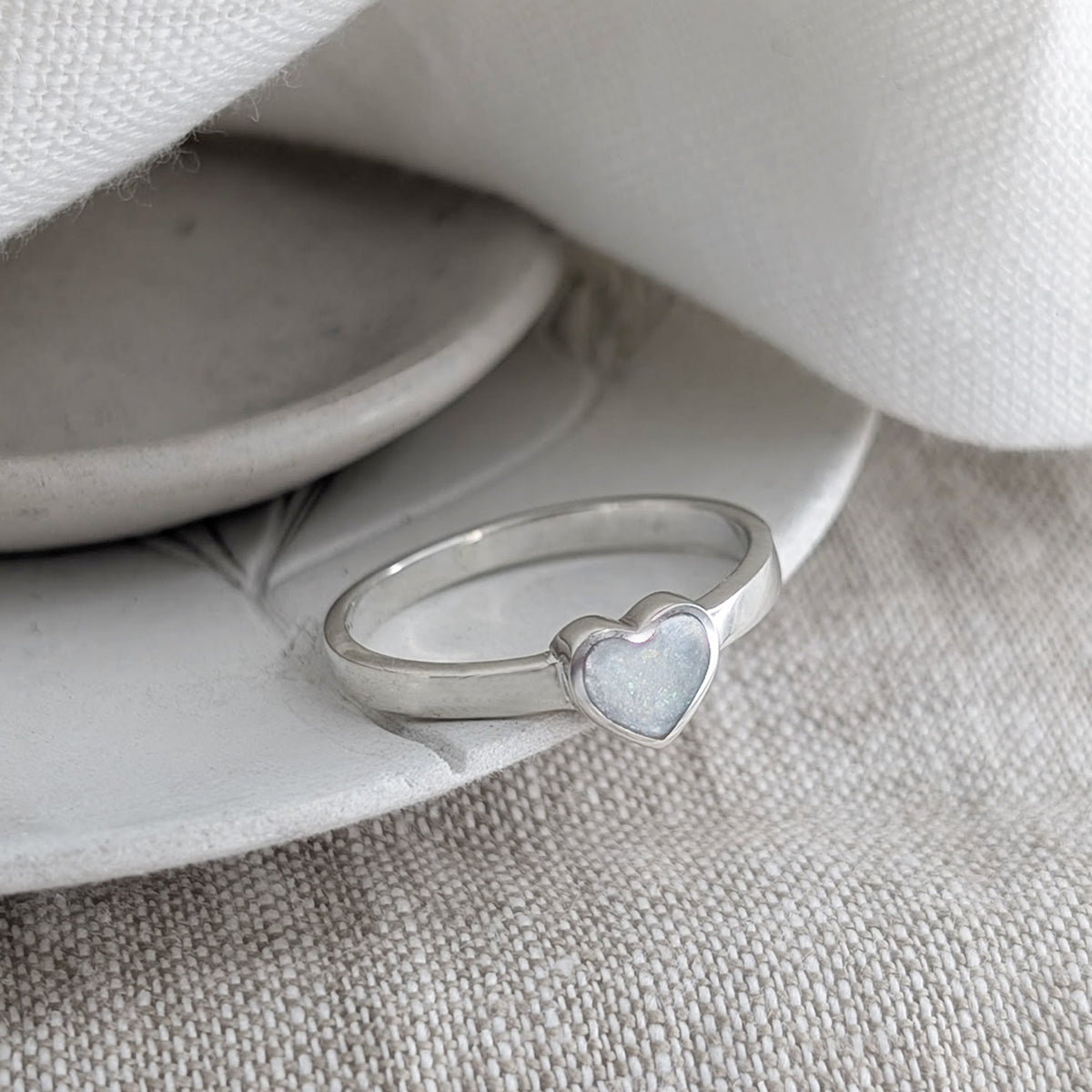 Memorial Ashes Heart Keepsake Ring