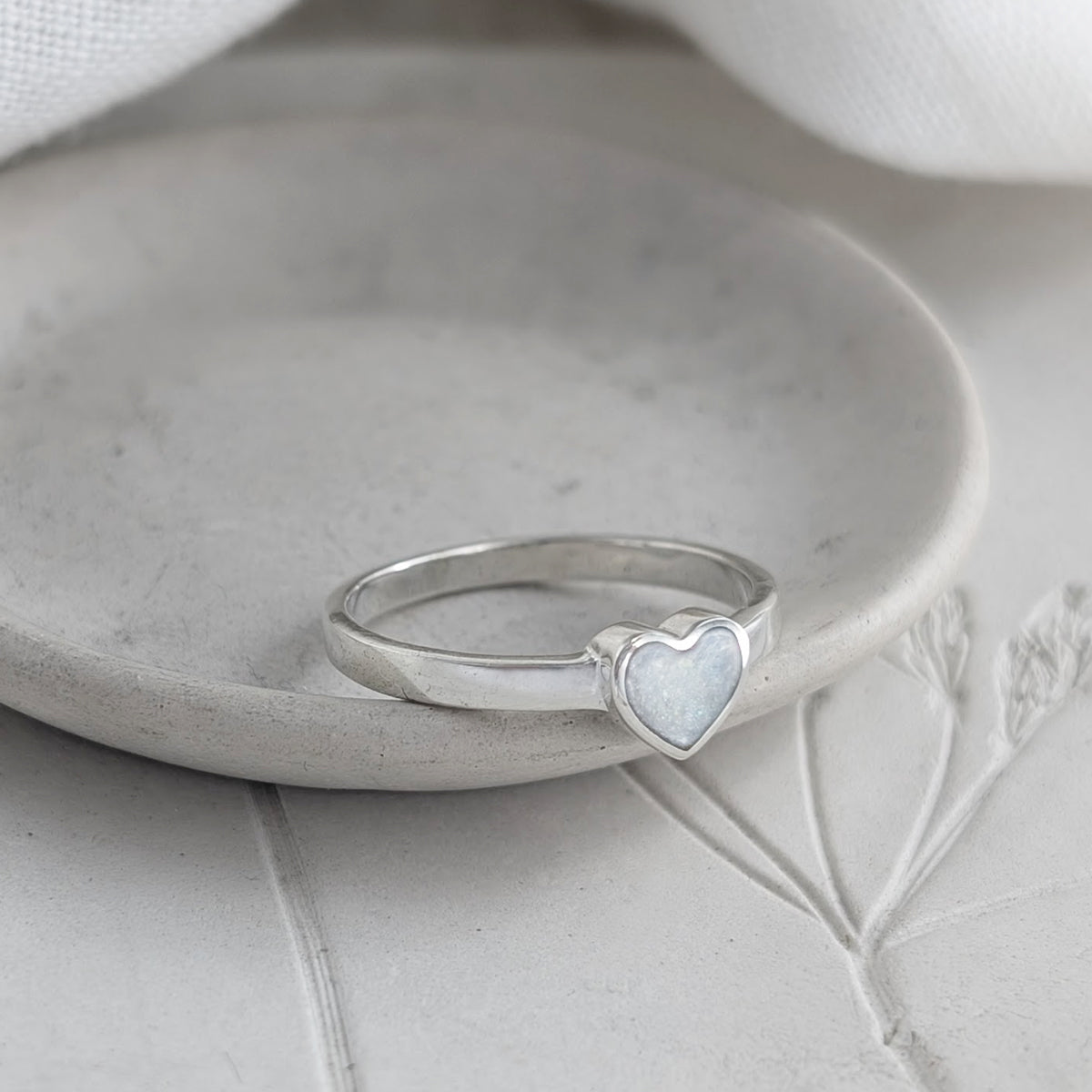 Memorial Ashes Heart Keepsake Ring