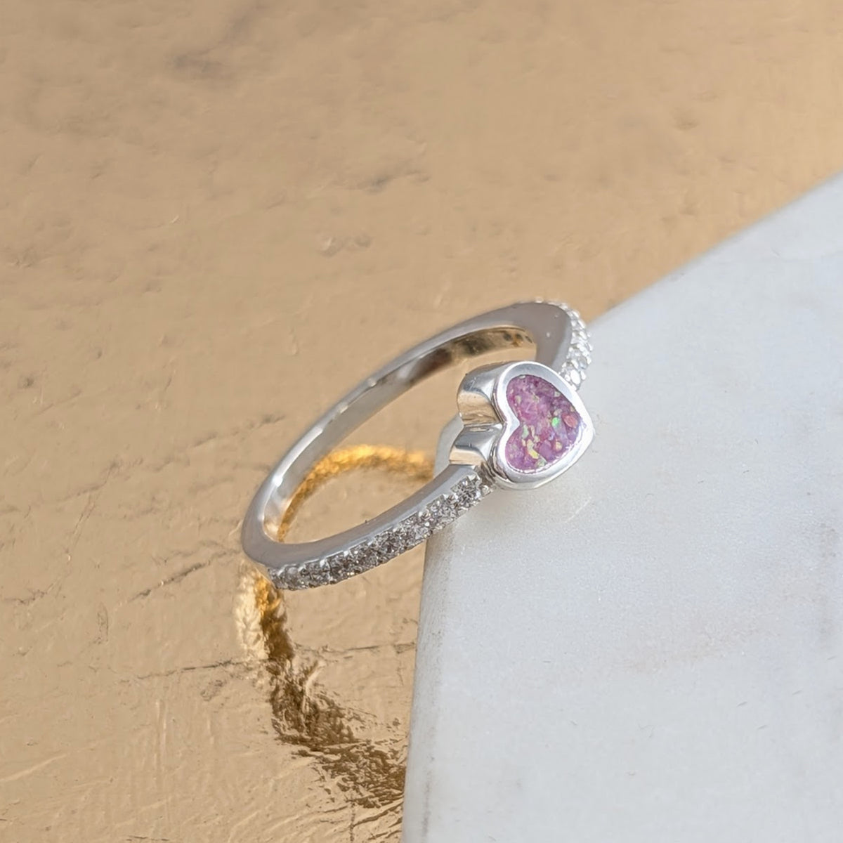 Cremation Ashes Heart Ring