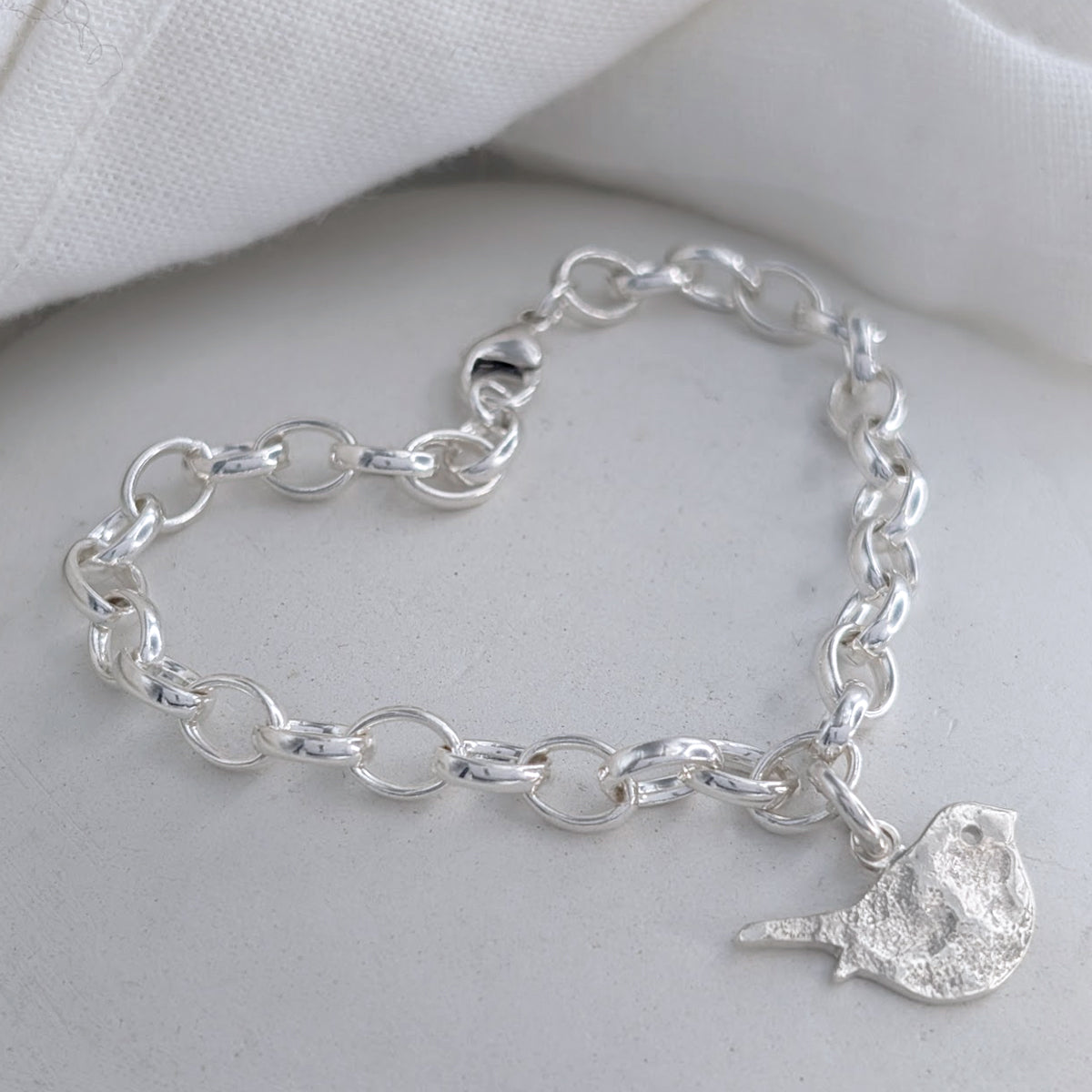 Memorial Ashes Imprint Heart Charm Bracelet
