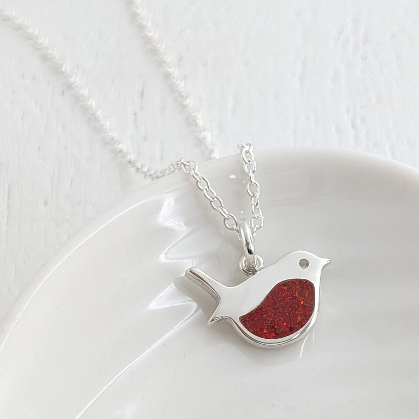 Handmade Robin Ashes Memorial Necklace