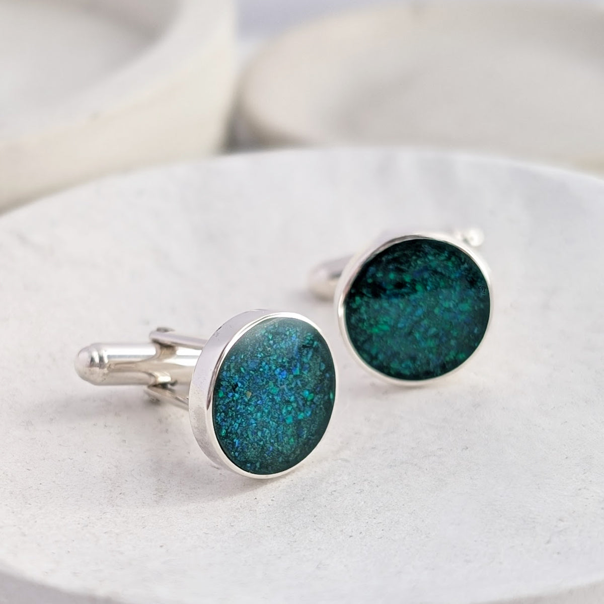 Memoruial Ashes Round Cufflinks