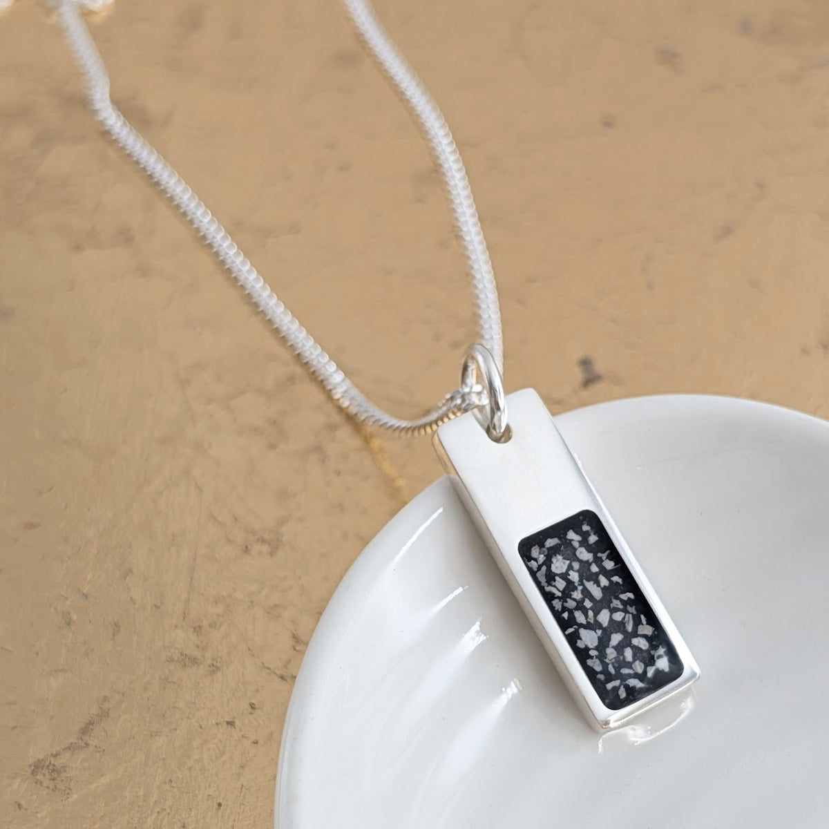 Handmade cremation ashes necklace - for men