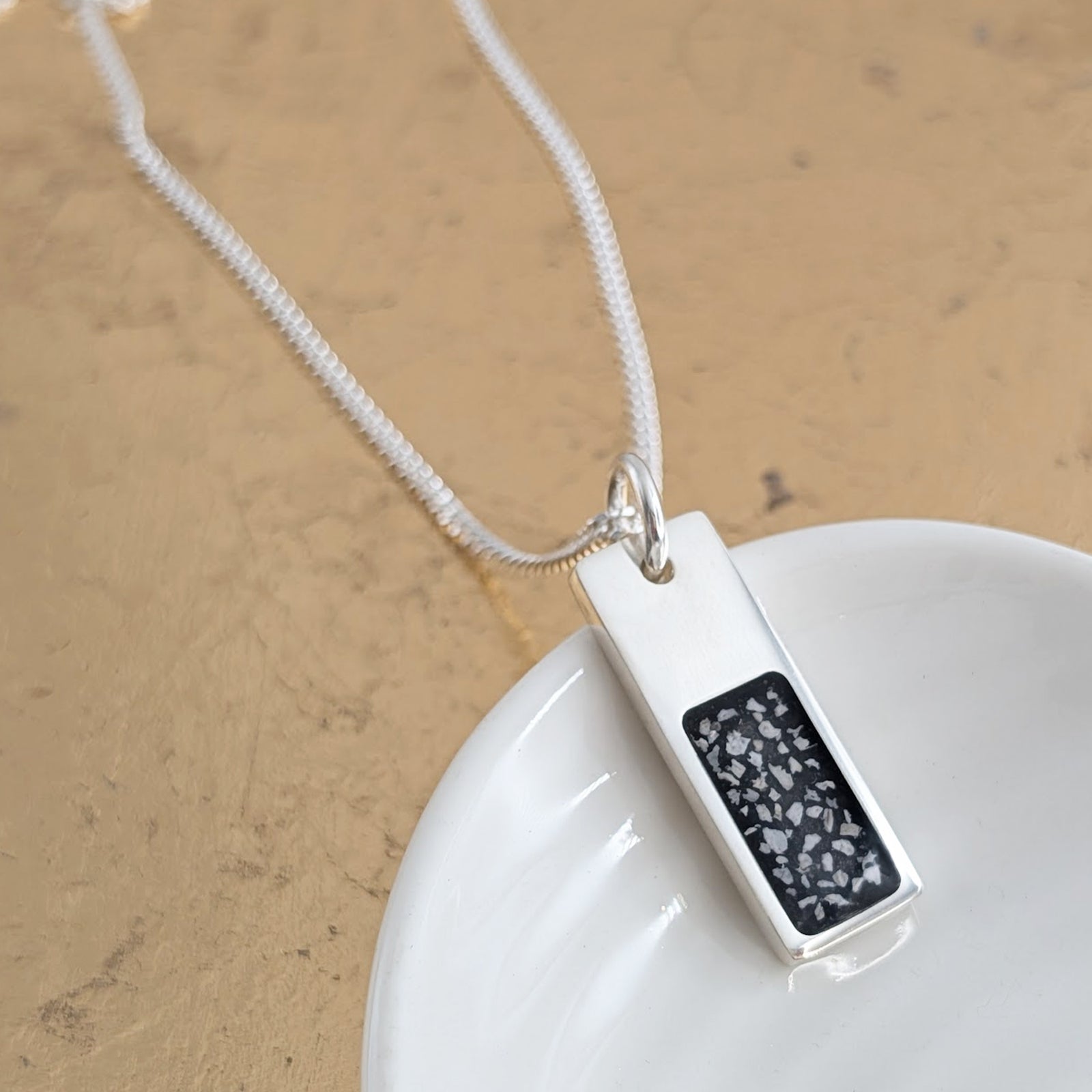 Handmade cremation ashes necklace - for men