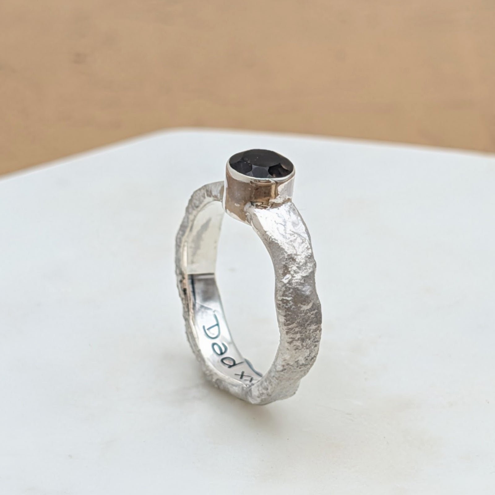 MOLTEN MEMORIAL ASHES SMOKY QUARTZ RING