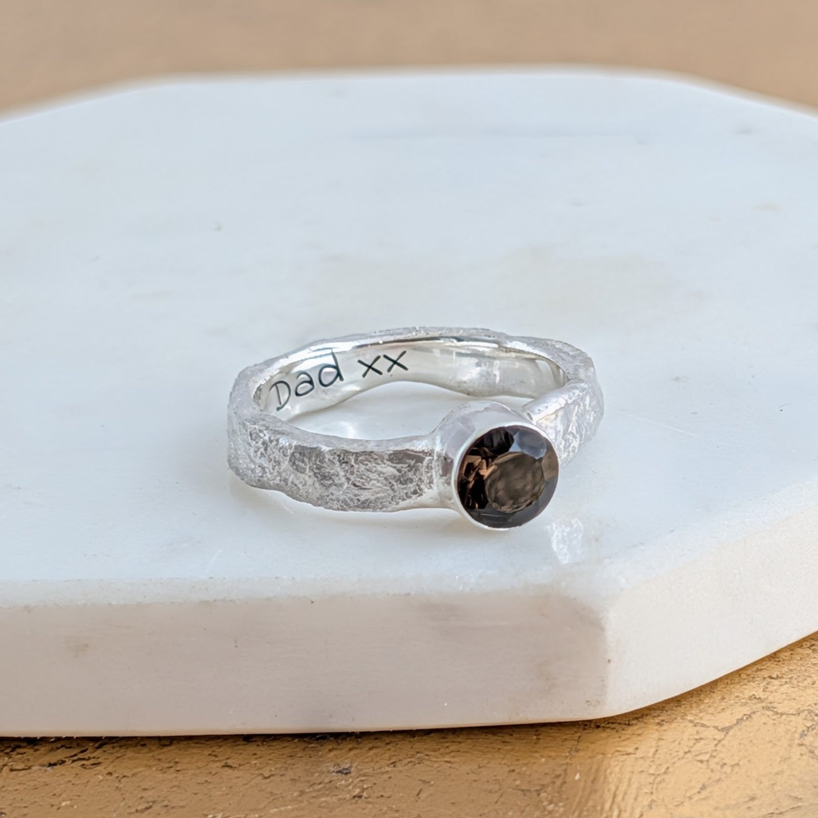 MOLTEN MEMORIAL ASHES SMOKY QUARTZ RING