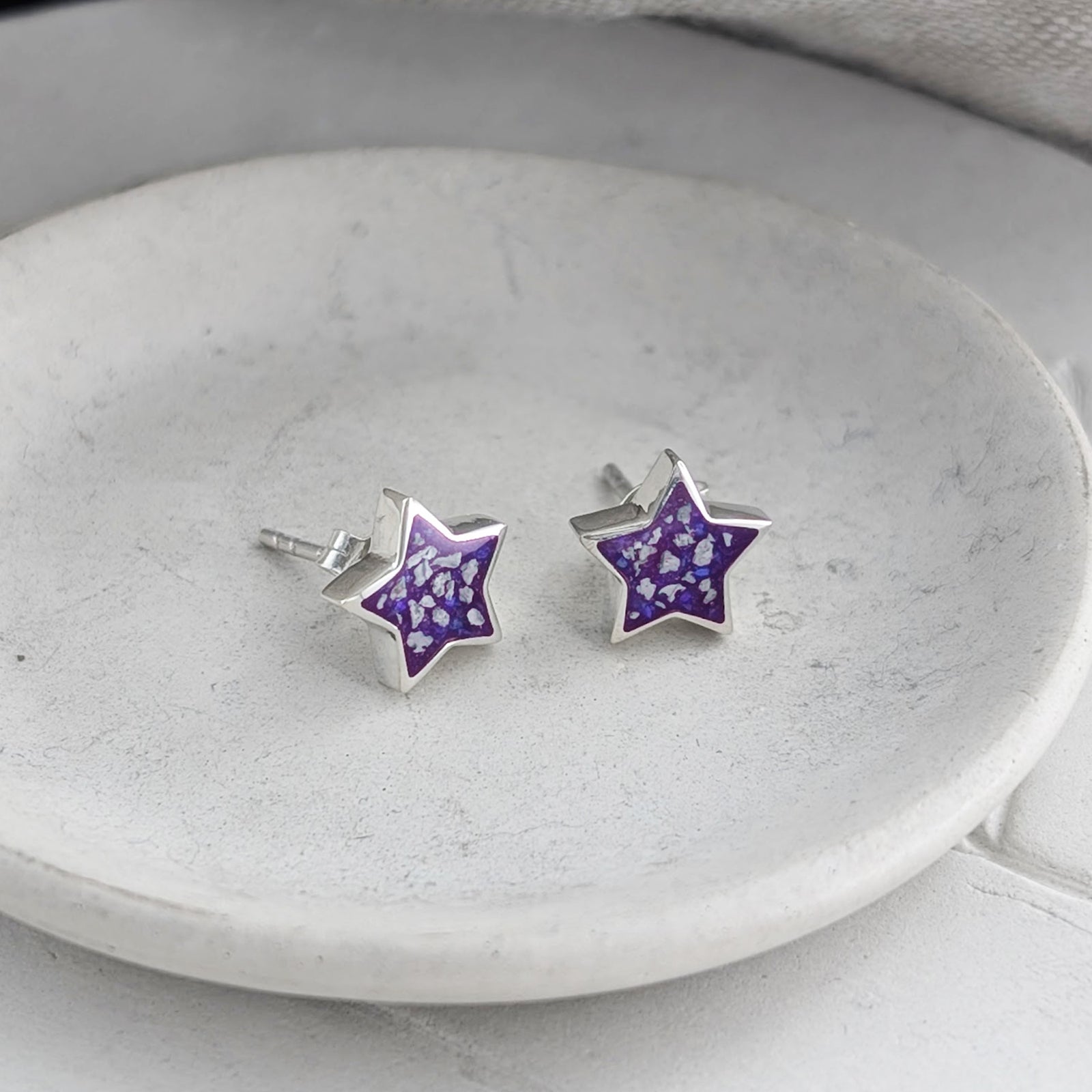 Memorial Ashes Star Stud Earrings