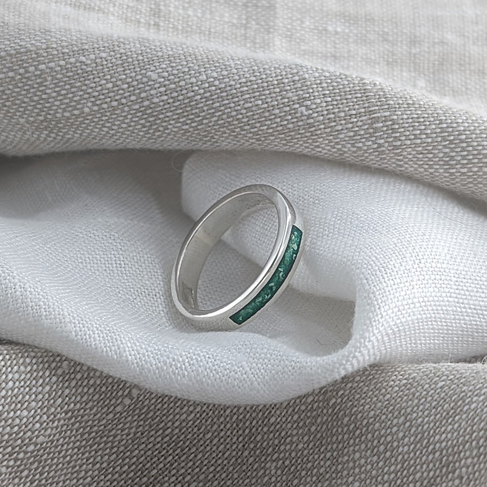 Memorial Ashes Inlaid Ring