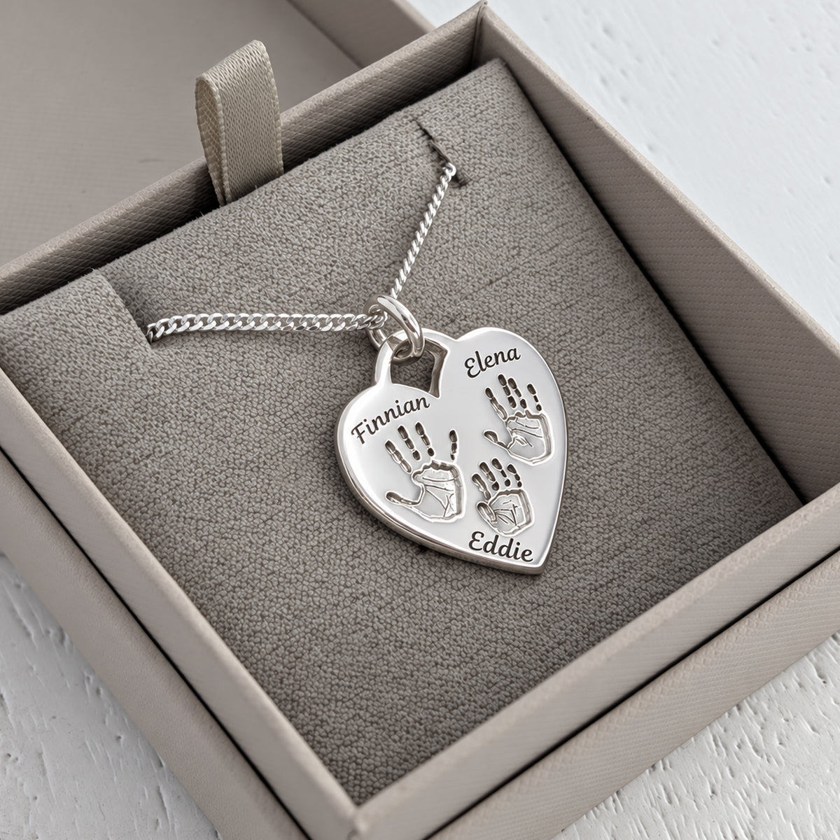 Personalised childs handprint necklace for more than one child