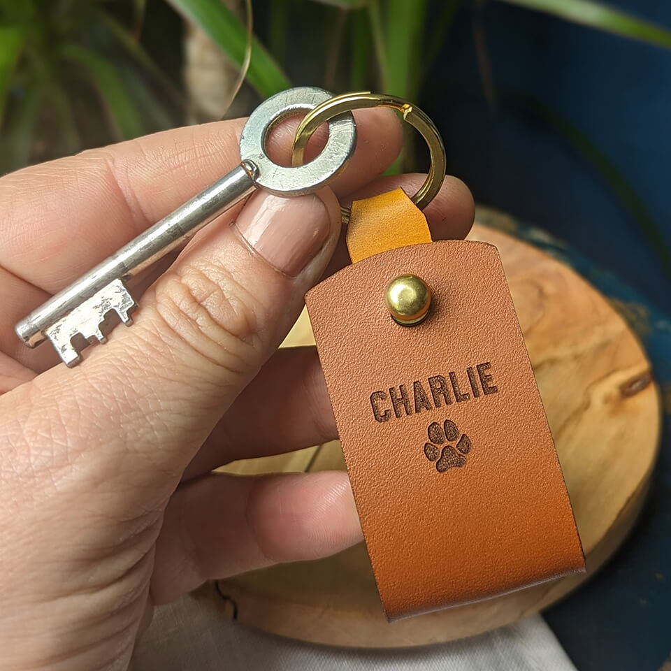 Personalised Pet Photo Leather Keyring