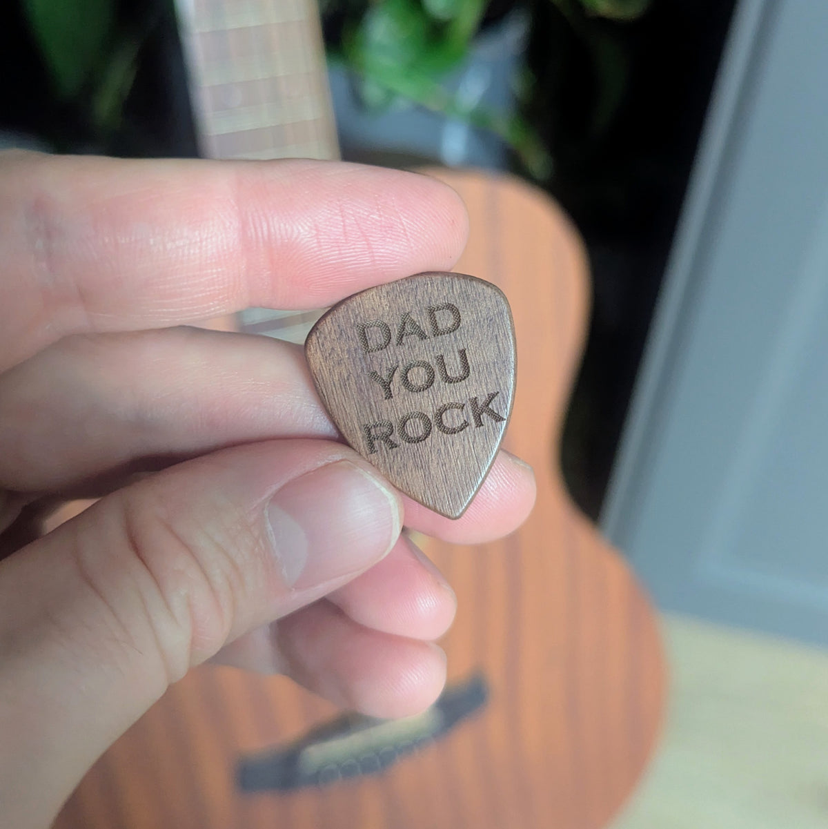 Personalised Fingerprint Guitar Plectrum pick with storage box