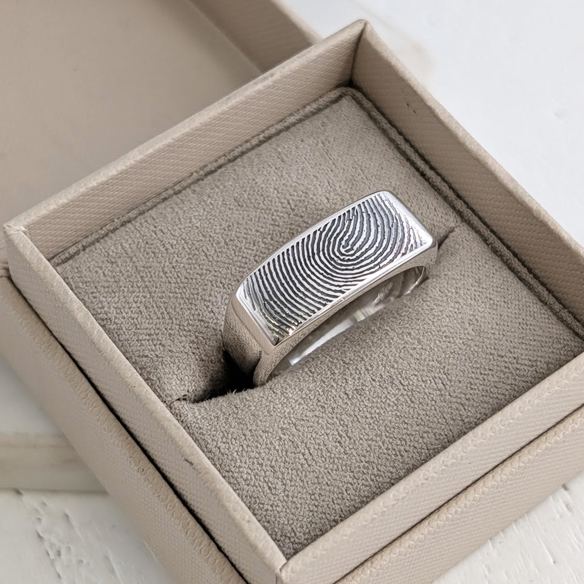 Oblong Fingerprint Signet Ring