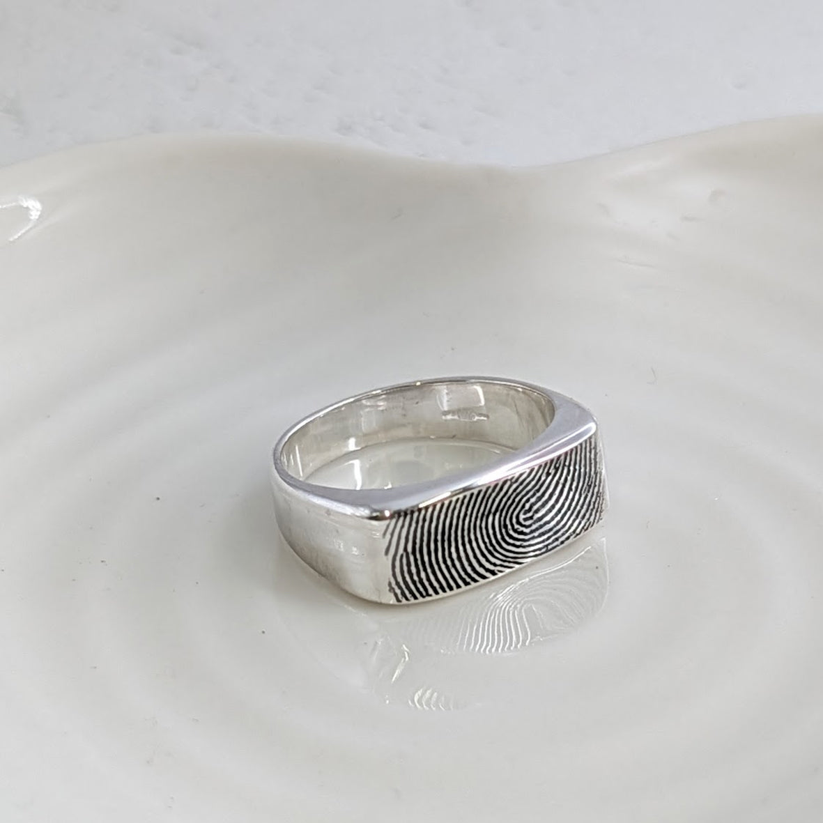 Oblong Fingerprint Signet Ring