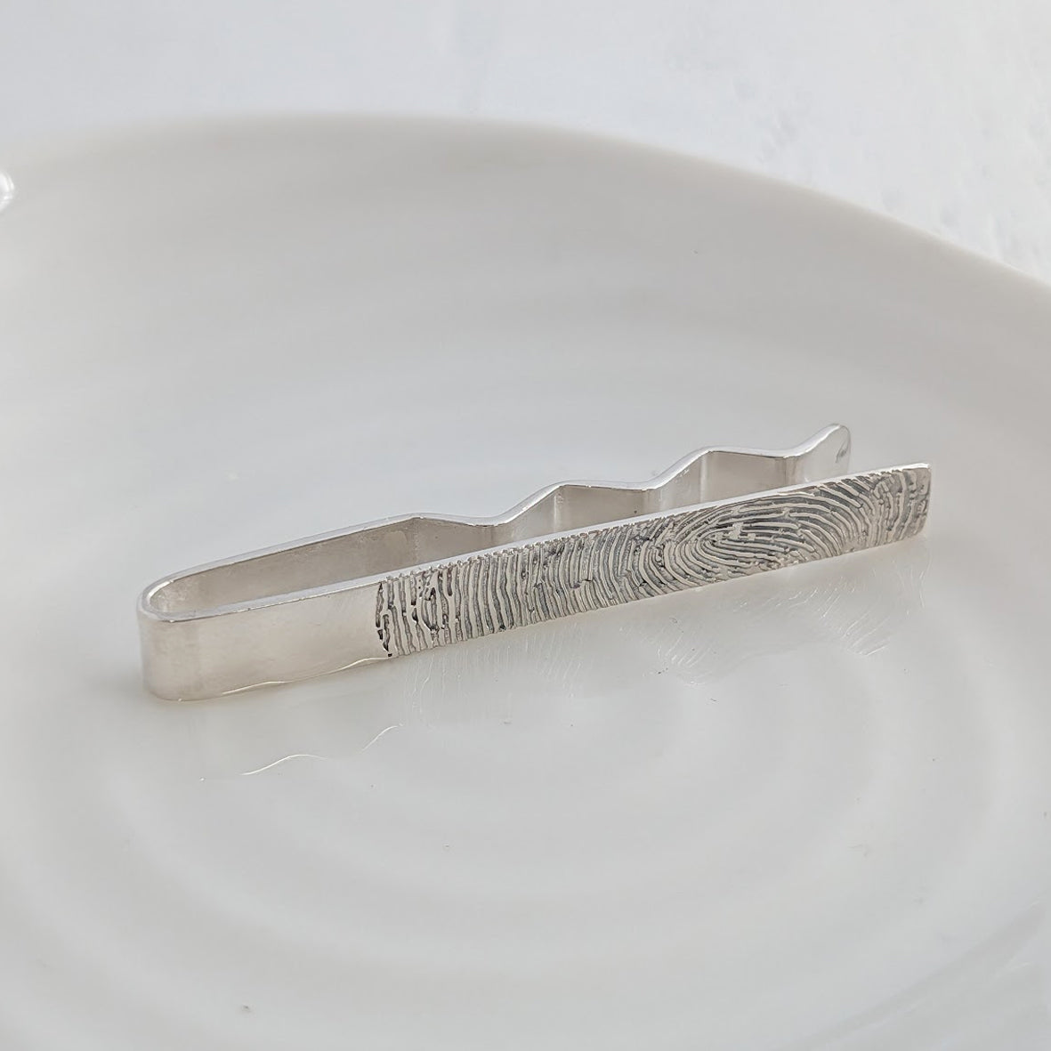 PERSONALISED FINGERPRINT TIE SLIDE