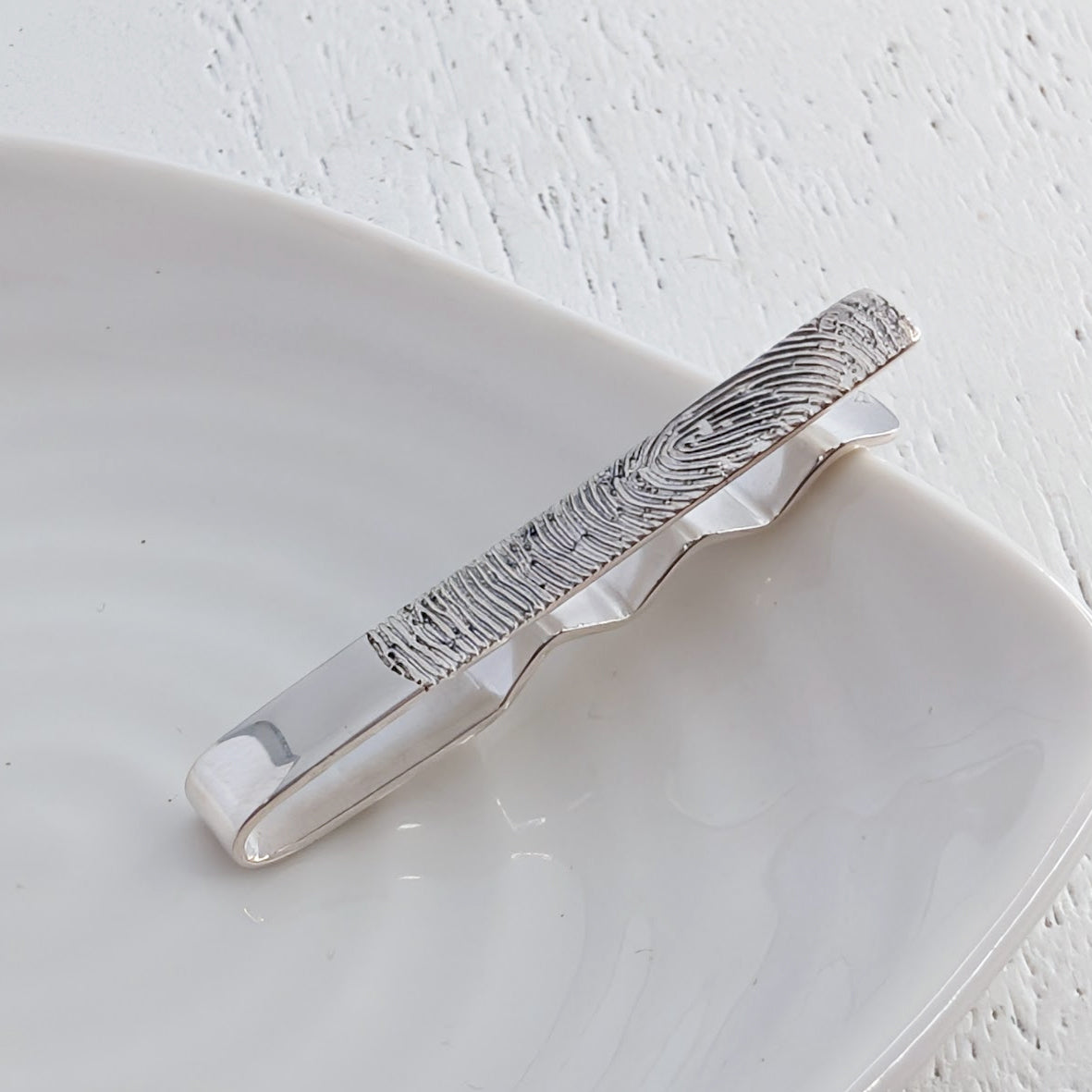 PERSONALISED FINGERPRINT TIE SLIDE