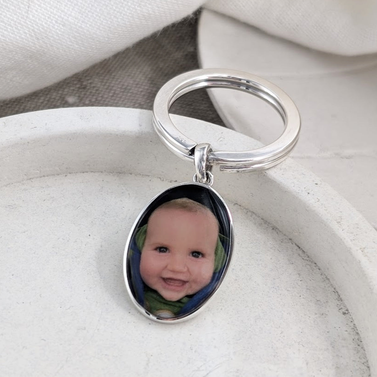 PERSONALISED SILVER PHOTO KEYRING