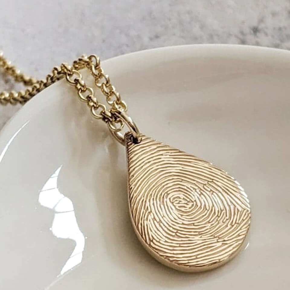 Solid Gold Fingerprint and Handprint Jewellery | 9ct Gold | 18ct Gold | Yellow Rose & White Gold