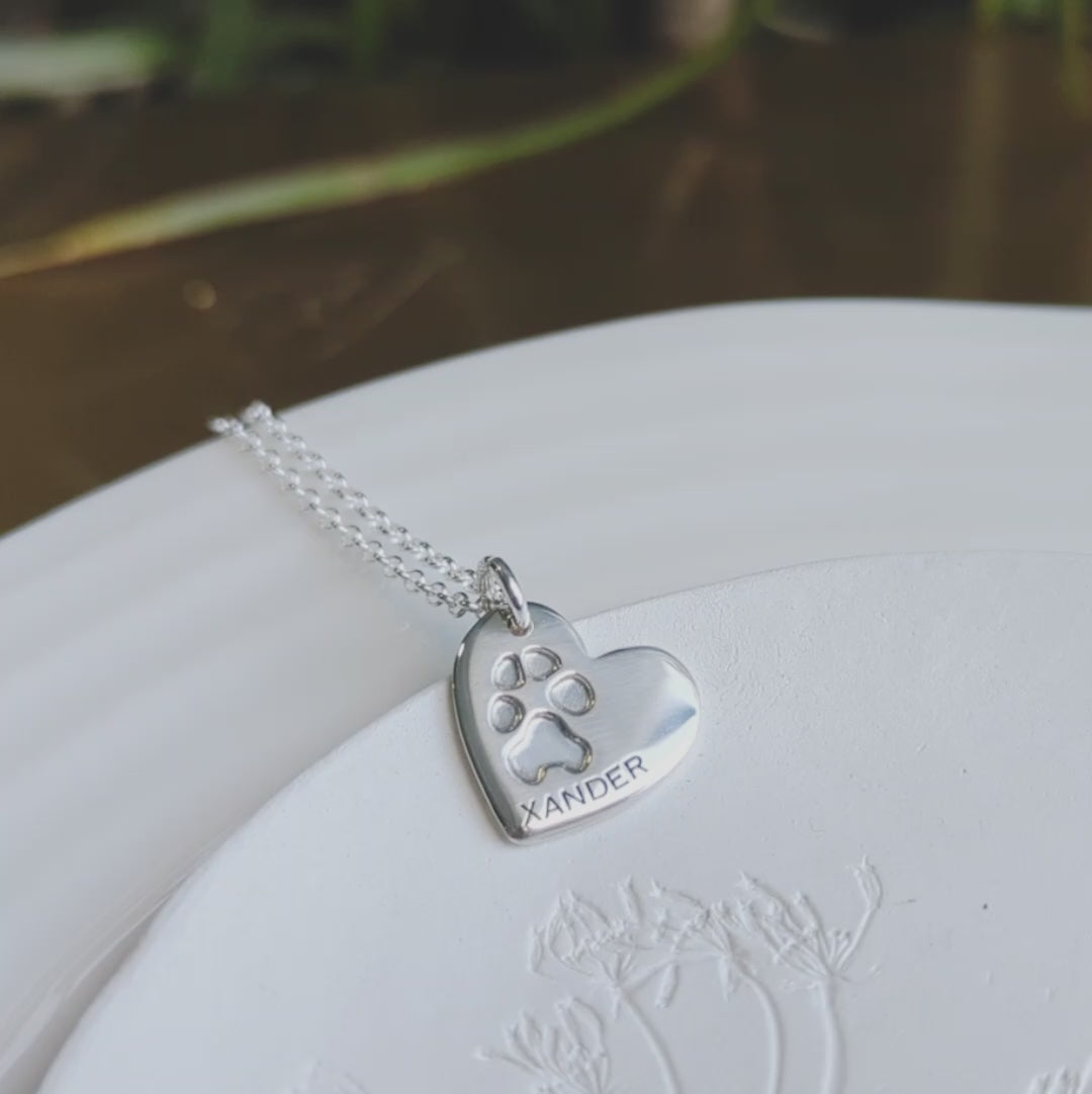 PERSONALISED PAW PRINT HEART CHARM