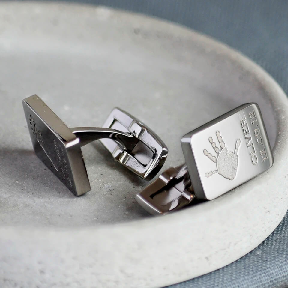Baby Handprint and Footprint Cufflinks | For Dad or Grandad