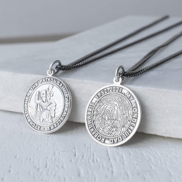 Buy Personalised Men's St Christopher Silver Necklace Online in India - Etsy