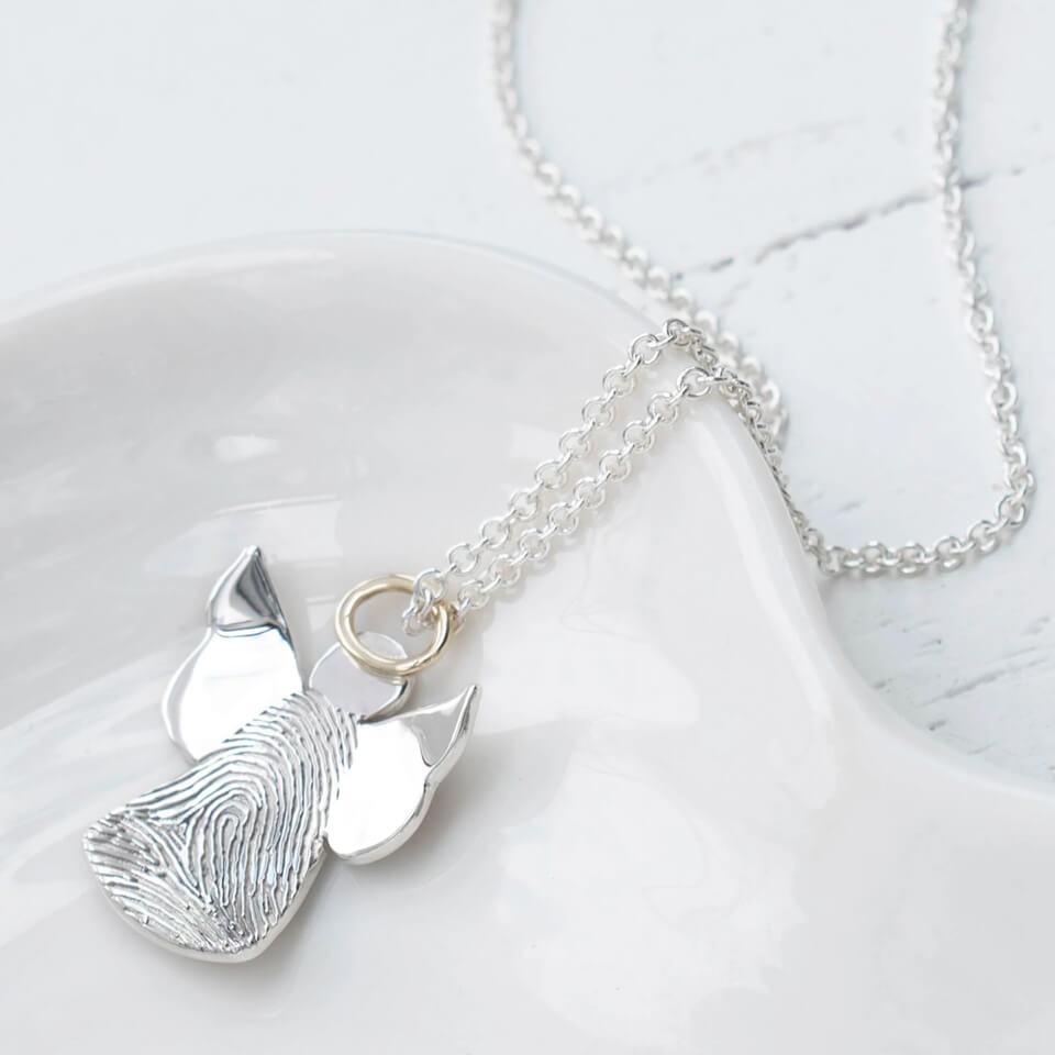 Personalised Angel Fingerprint Keepsake Necklace