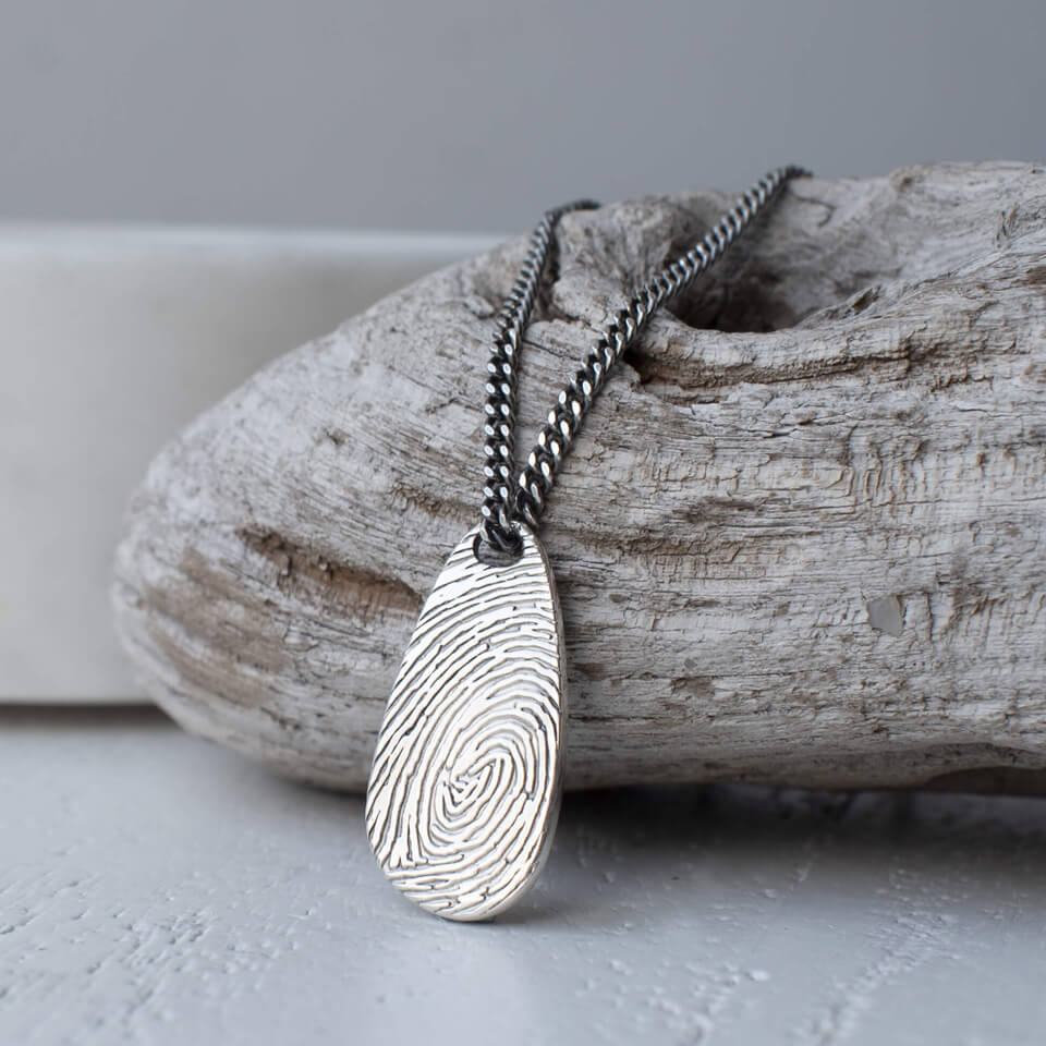 Memorial Fingerprint Paddle Necklace for Men | For him