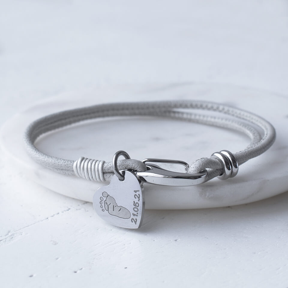 Baby Footprint CHarm Bracelet for Mum