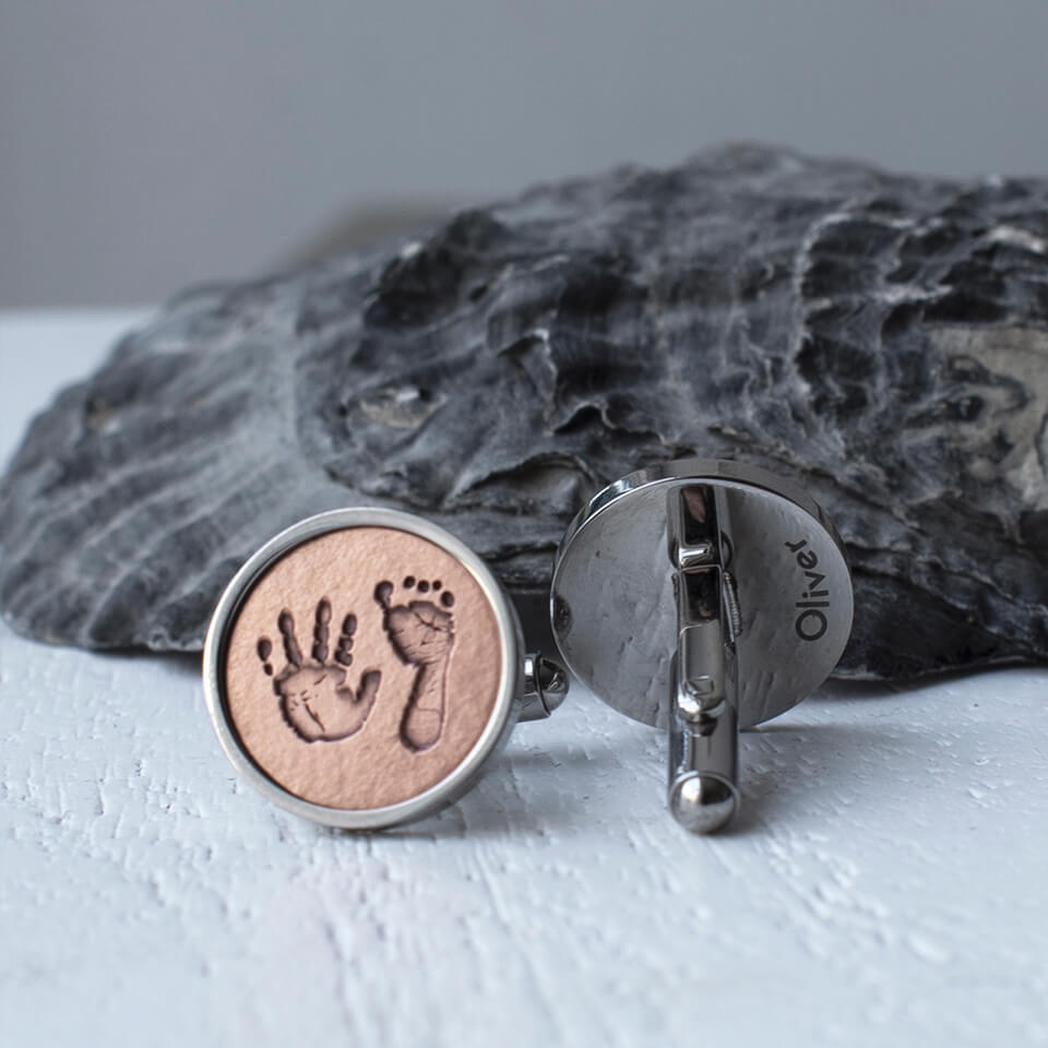 Handprint and Footprint Memorial Cufflinks