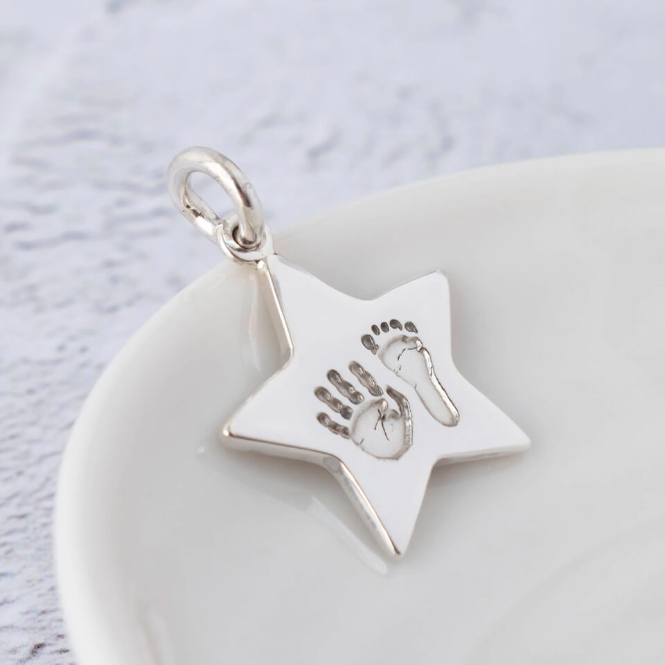 Personalised Silver Keepsake Star Charm for New Mum