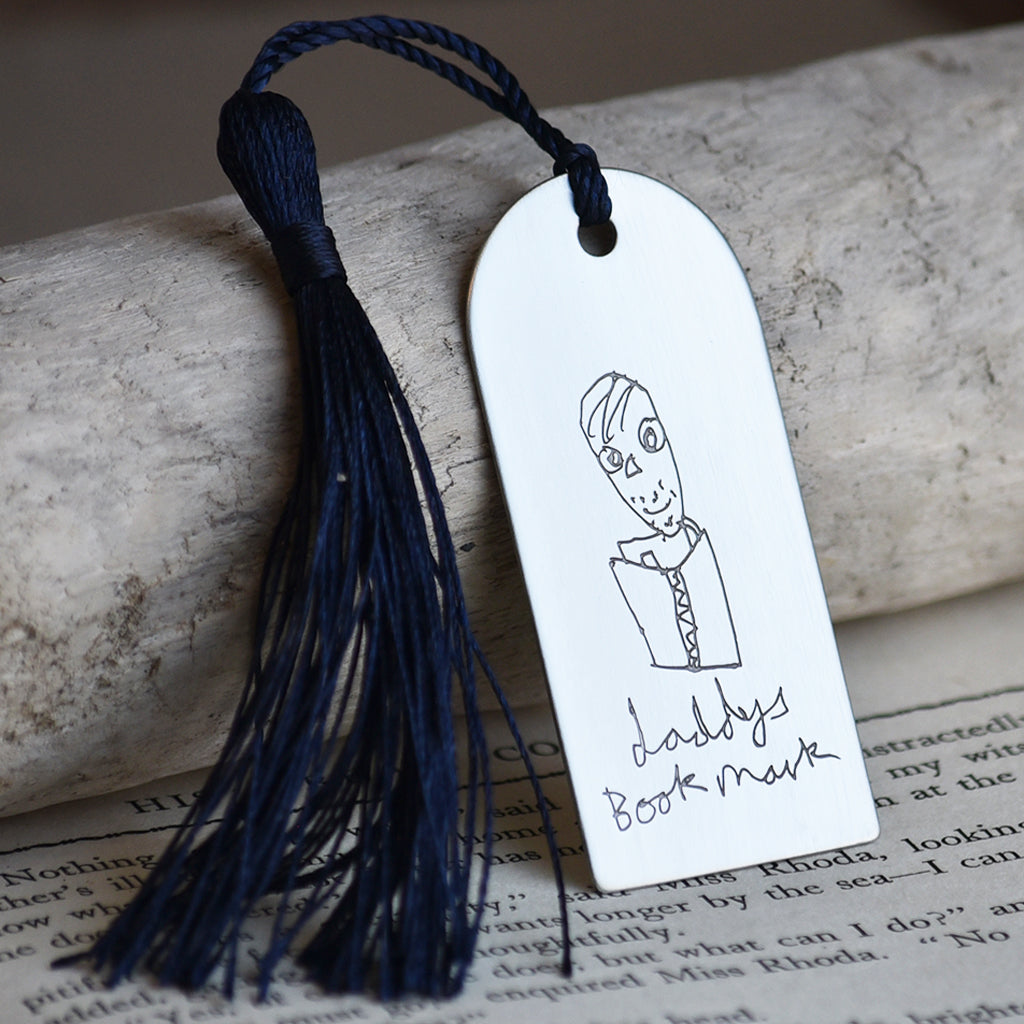 PERSONALISED YOUR CHILD&#39;S DRAWING STEEL BOOKMARK